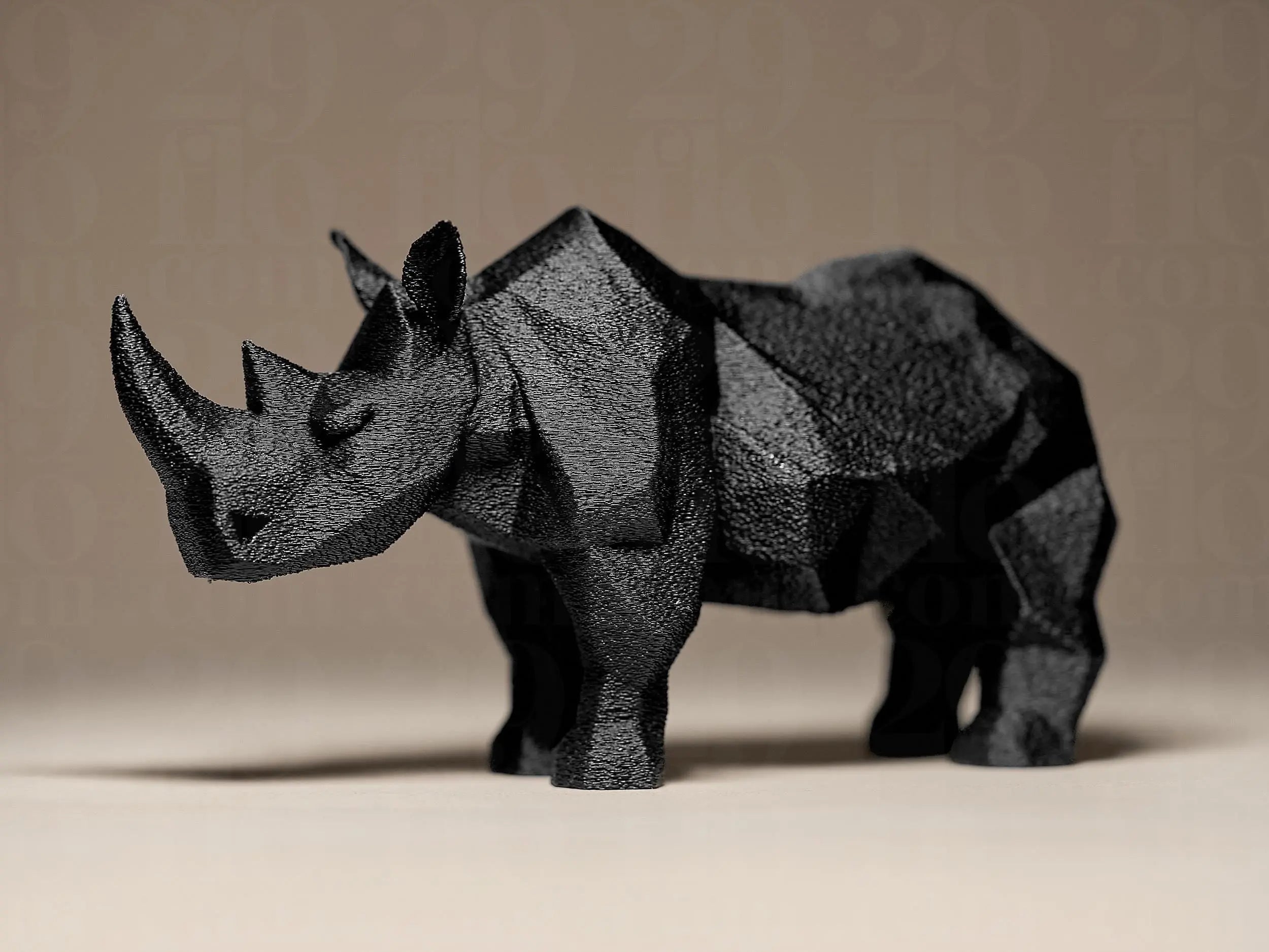 Rhino Decor Figurine | Geometrisches Nashorn | Moderne Tierfigur in Schwarz oder Weiß Fehn-factory.de
