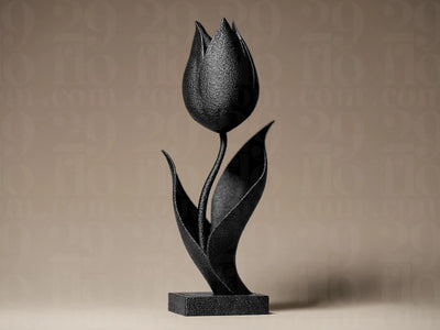Tulip Decor Figurine | Moderne Tulpen Skulptur | Blumendeko in Schwarz | Minimalistische Wohnaccessoire