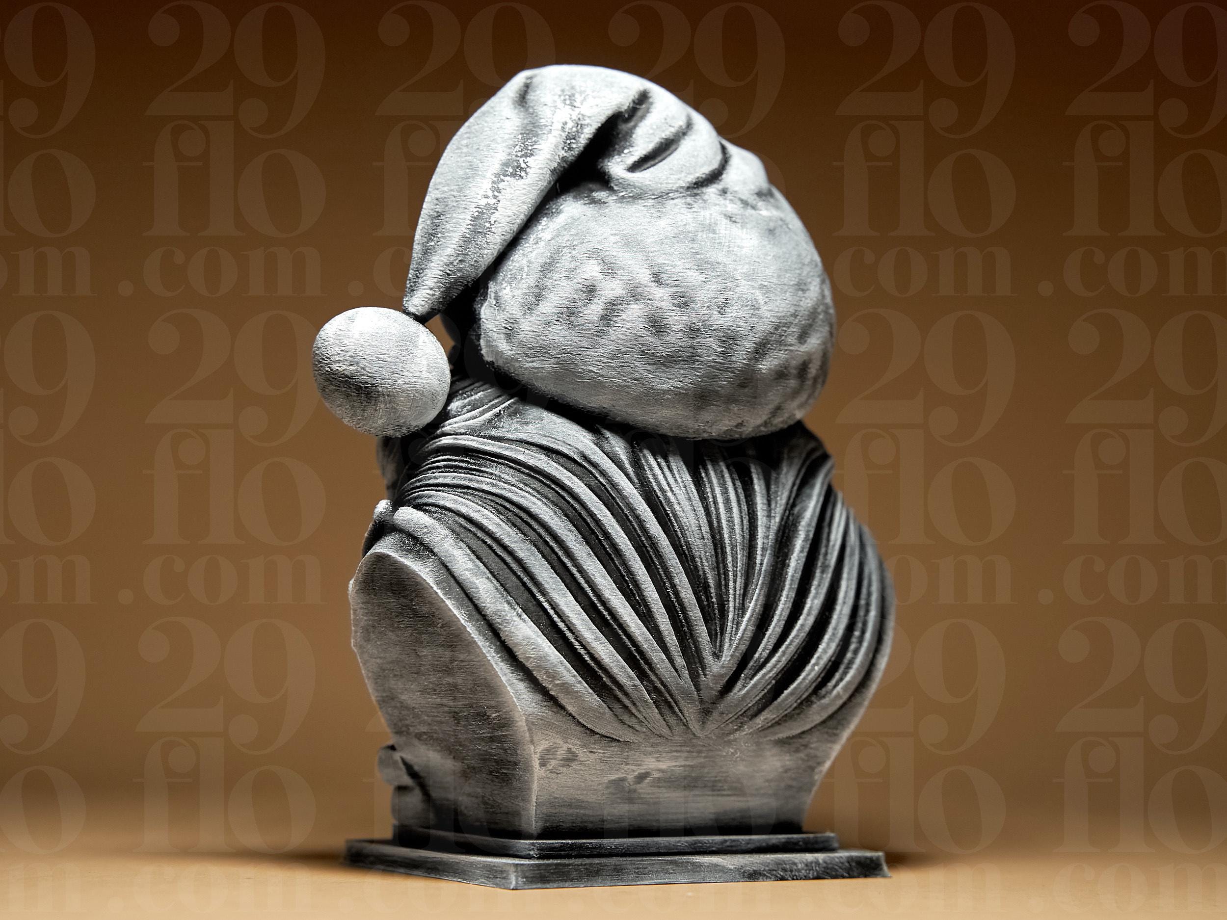 Santa Claus Büste | Weihnachtsmann Figur | Edle Weihnachtsdekoration in Schwarz oder handbemalt in Silber Fehn-factory.de