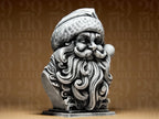 Santa Claus Büste | Weihnachtsmann Figur | Edle Weihnachtsdekoration in Schwarz oder handbemalt in Silber Fehn-factory.de