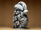 Santa Claus Büste | Weihnachtsmann Figur | Edle Weihnachtsdekoration in Schwarz oder handbemalt in Silber Fehn-factory.de