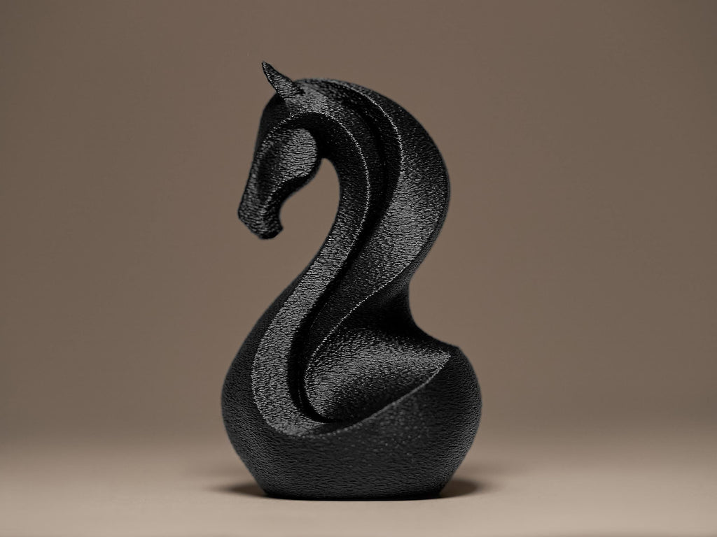 Modern Horse Decor #2 | Abstrakte Pferdefigur | Elegante Design-Skulptur in Schwarz Fehn-factory.de