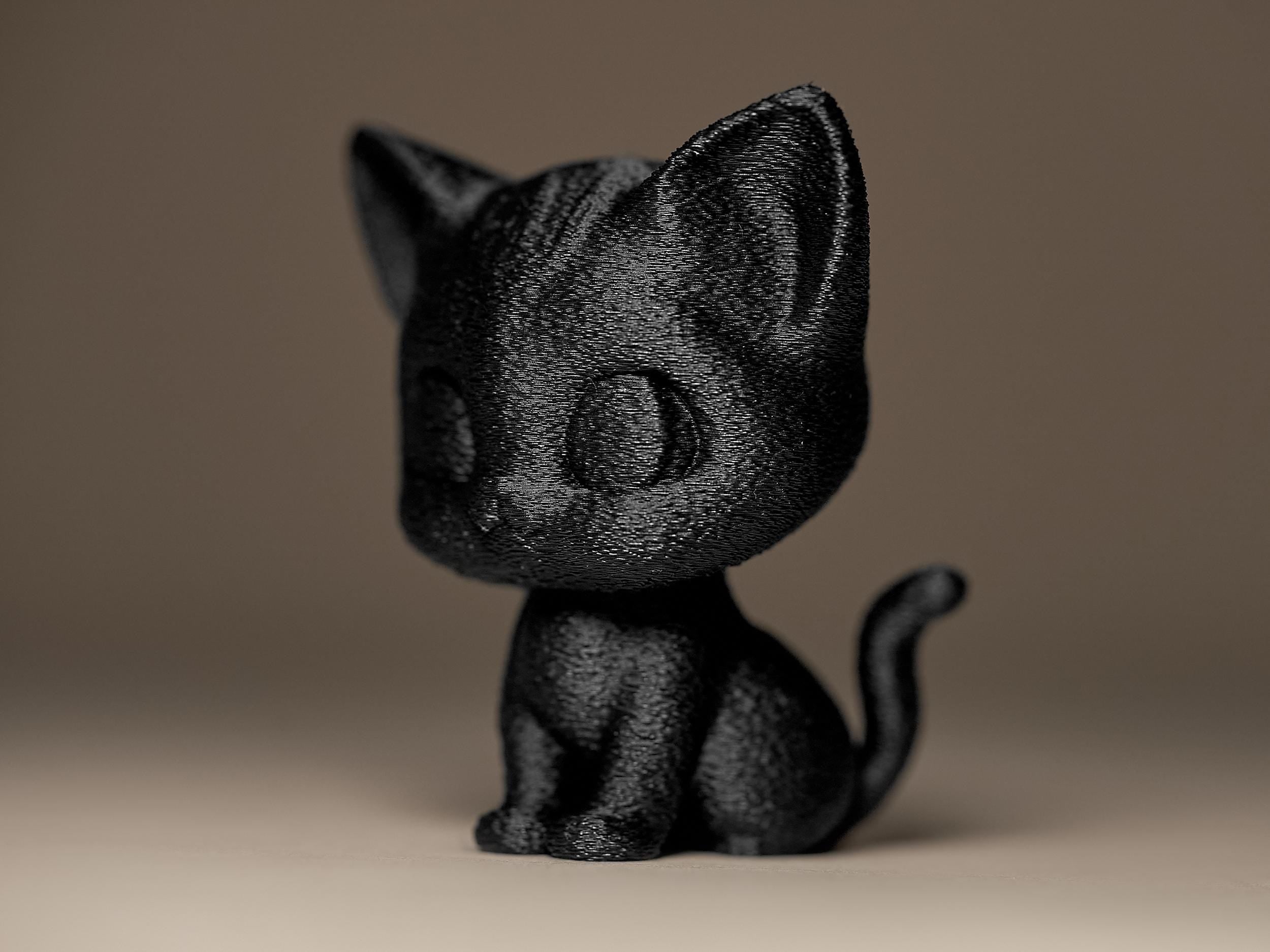 Kitten Figurine | Kleine Katzenfigur | Minimalistische Dekofigur in Schwarz Fehn-factory.de