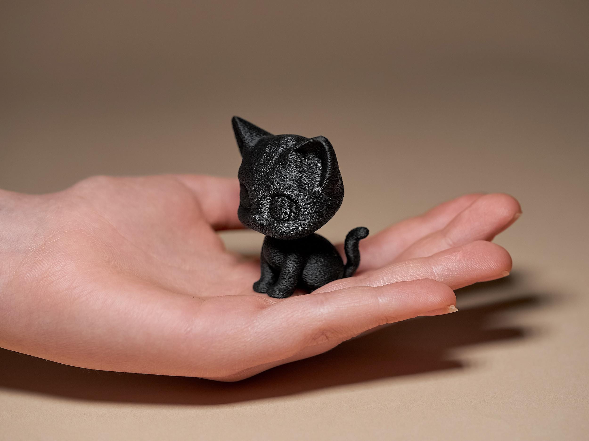 Kitten Figurine | Kleine Katzenfigur | Minimalistische Dekofigur in Schwarz Fehn-factory.de