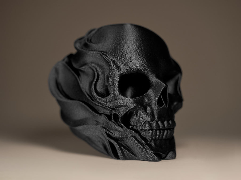 Skull Modern Decor Sculpture | Abstrakte Totenkopf-Skulptur | Schwarze Designfigur für modernes Interior Fehn-factory.de