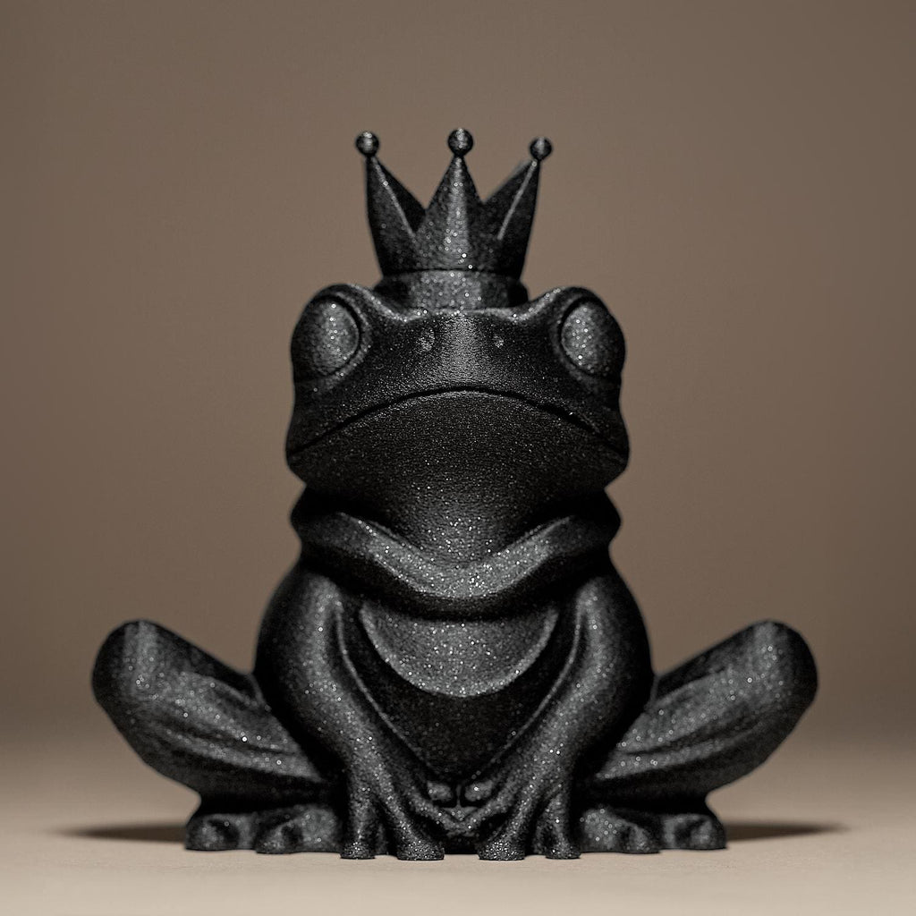 Frog in a Crown Decor Figurine | Schwarzer Froschkönig | Moderne Tierfigur mit Krone Fehn-factory.de