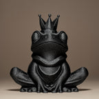 Frog in a Crown Decor Figurine | Schwarzer Froschkönig | Moderne Tierfigur mit Krone Fehn-factory.de