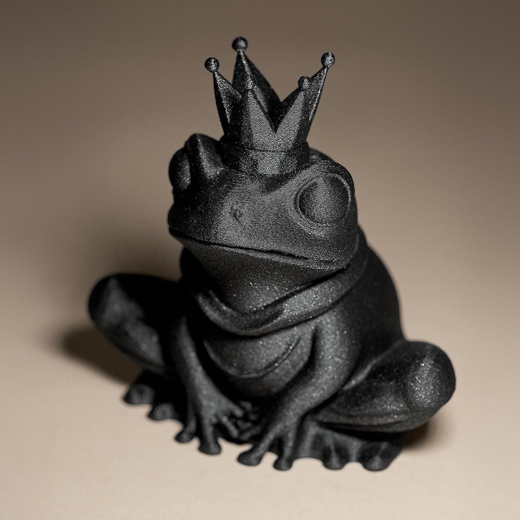 Frog in a Crown Decor Figurine | Schwarzer Froschkönig | Moderne Tierfigur mit Krone Fehn-factory.de
