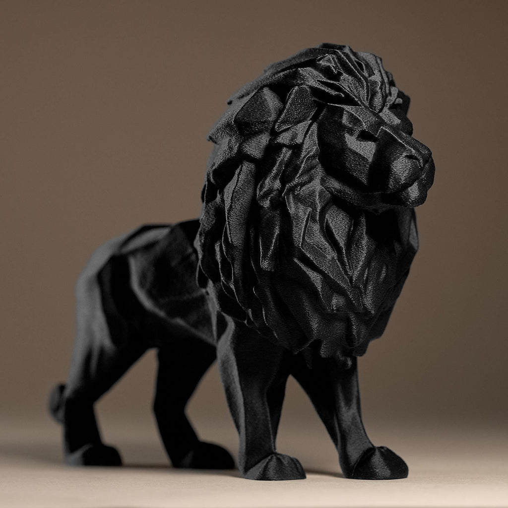 Lion Decor Statue | Löwe Figur Skulptur | Moderne Low Poly Raubkatze | Dark Art Deko