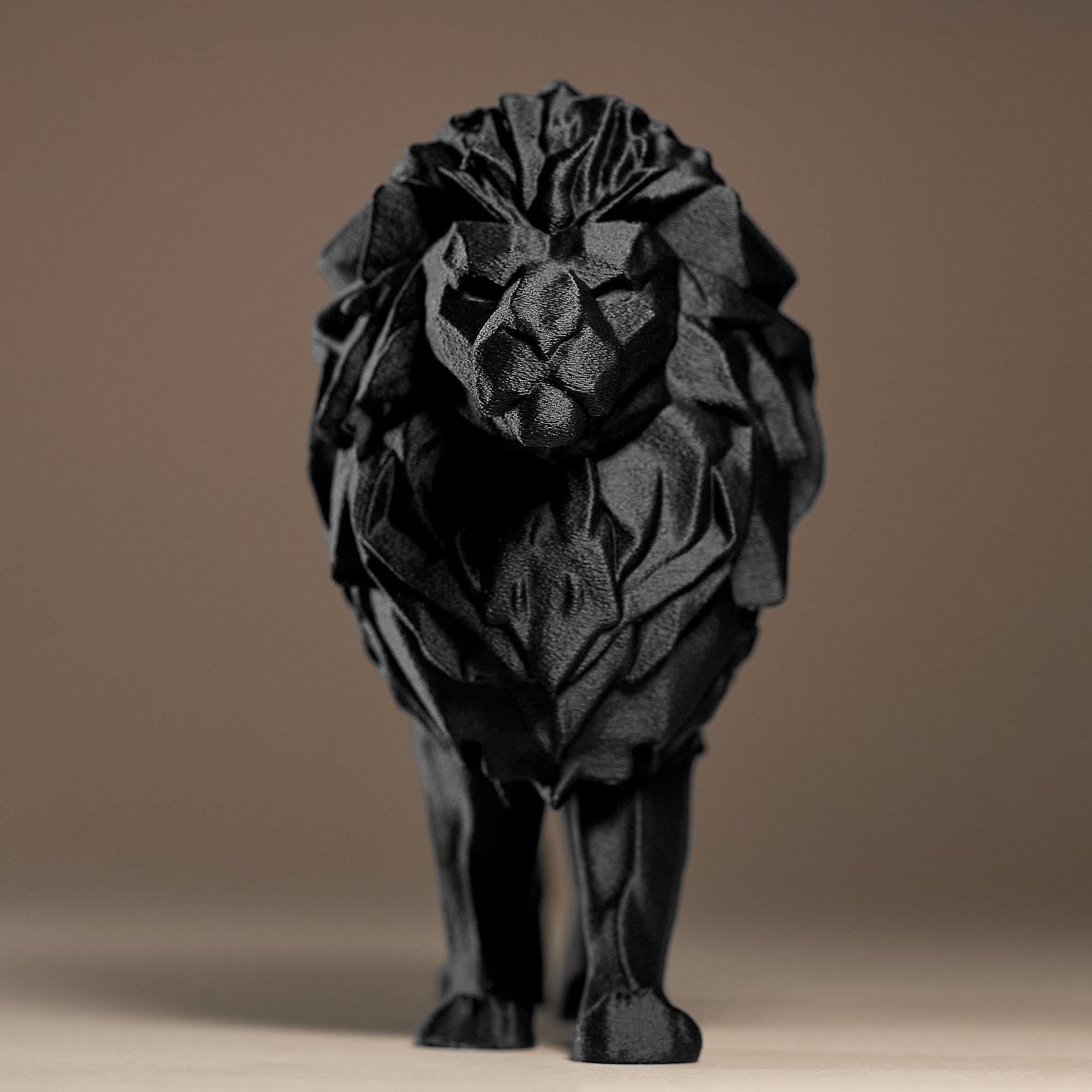 Lion Decor Statue | Löwe Figur Skulptur | Moderne Low Poly Raubkatze | Dark Art Deko