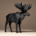 Moose Decor Statue | Elch Figur Skulptur | Moderne Waldtier Deko | Dark Art Kollektion