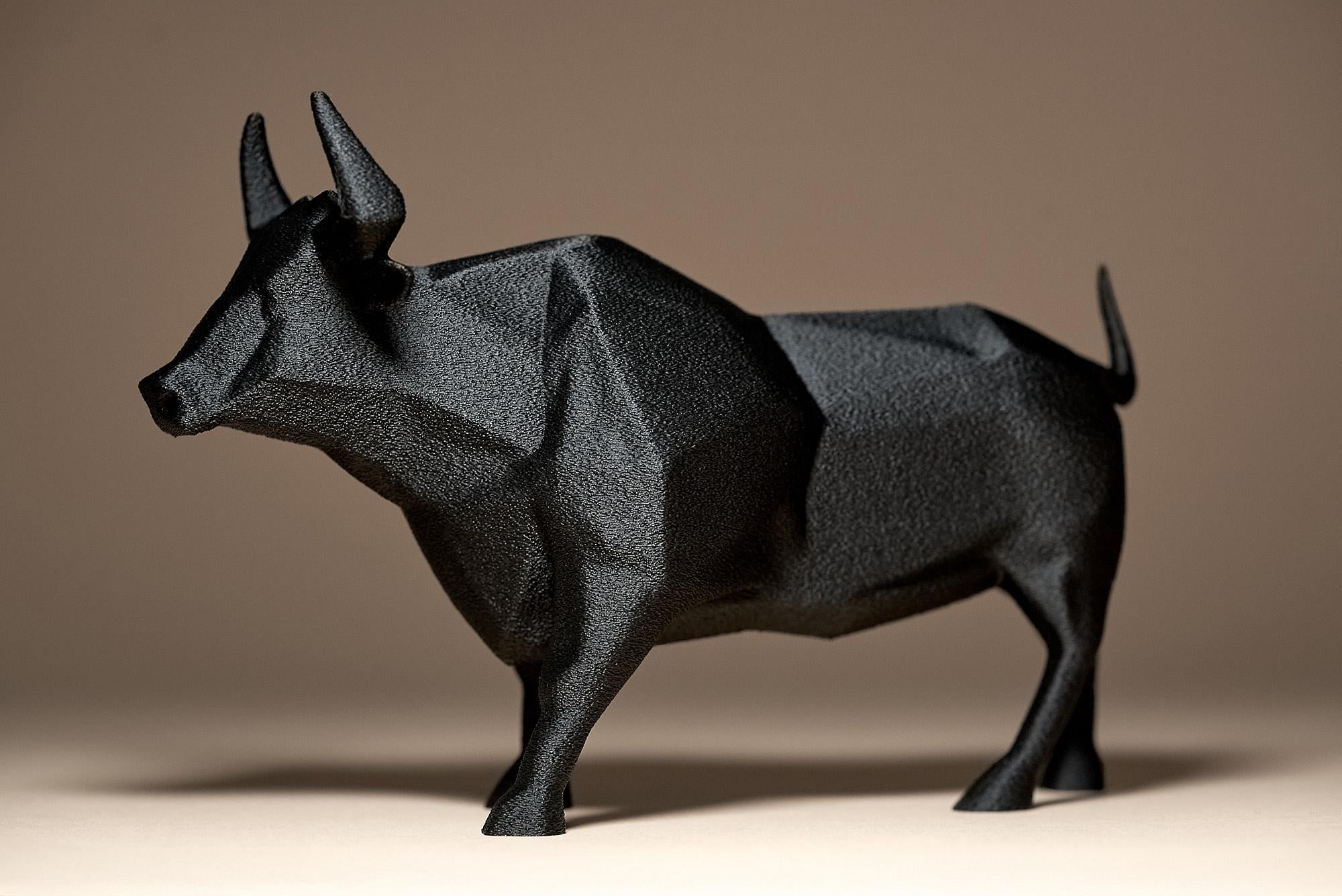 Bull Decor Statue | Stier Figur Skulptur | Low Poly Modern Art | Dark Art Deko