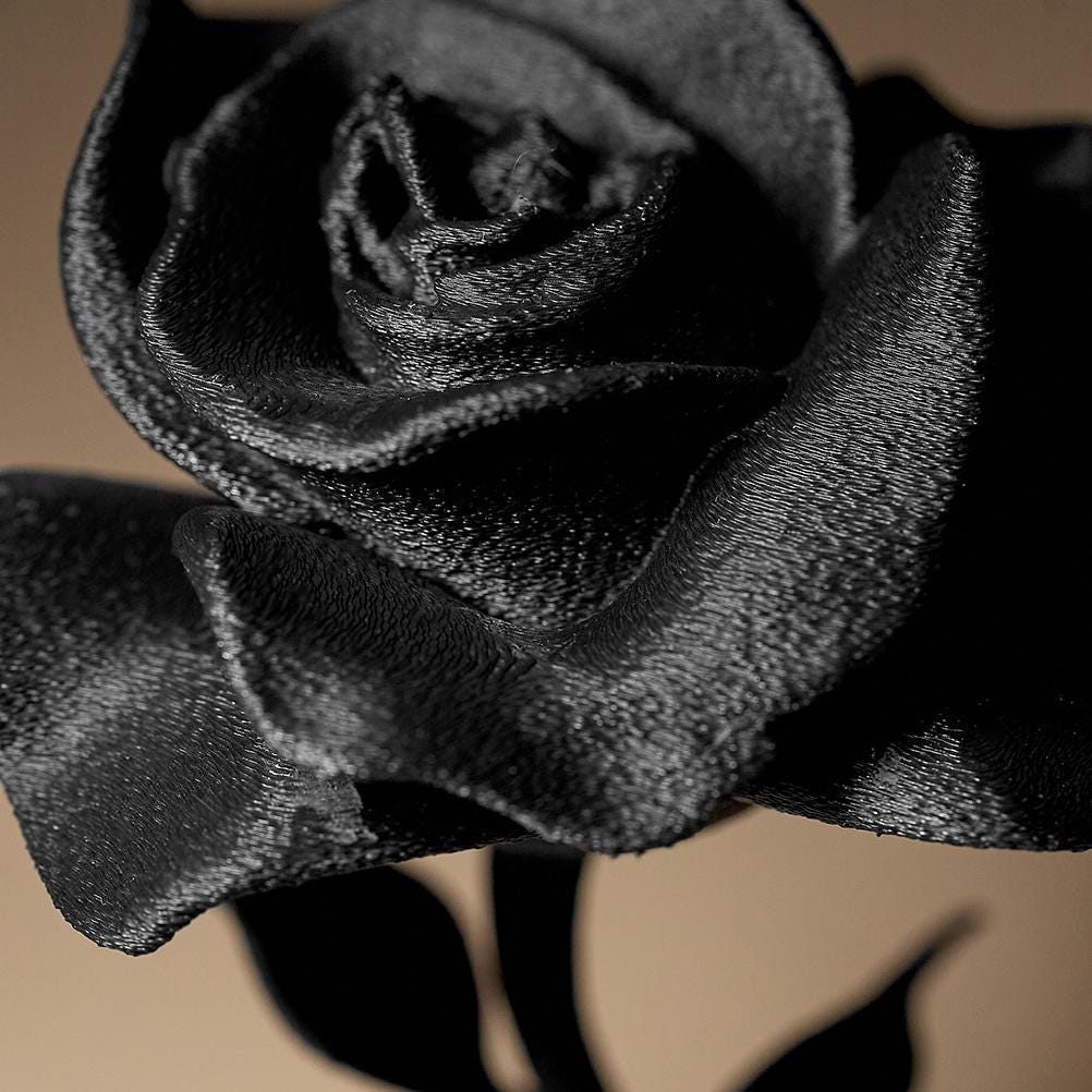 Rose Flower Statue | Schwarze Rose Skulptur | Gothic Deko Blume | Dark Art Kollektion