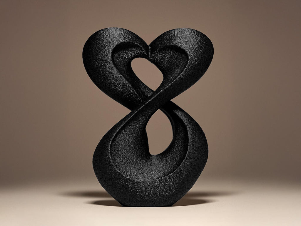 Infinite Grace Statue | Abstraktes Herz Skulptur | Moderne Kunst Figur | Dark Art Deko