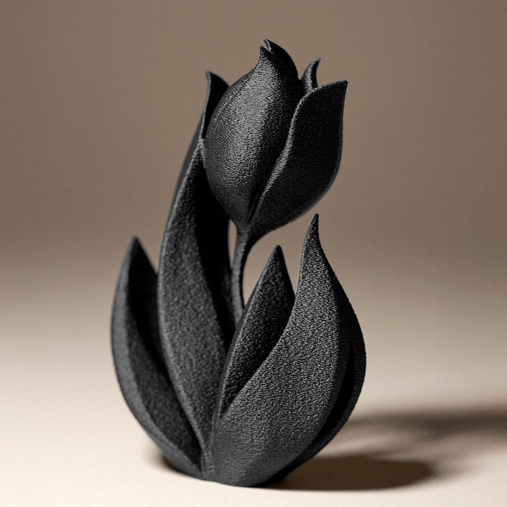 Tulip Flower Statue | Schwarze Tulpe Skulptur | Gothic Blume Deko | Dark Art Kollektion