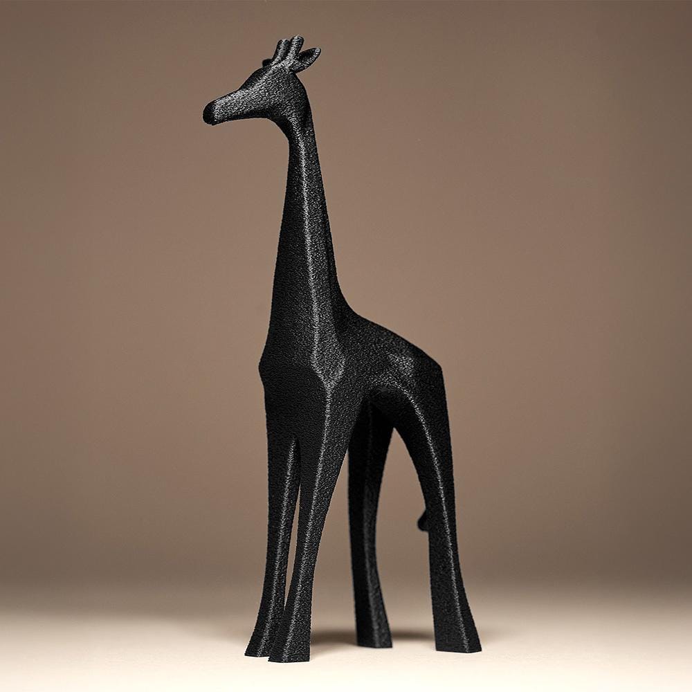 Giraffe Statue | Giraffe Figur Skulptur | Moderne Low Poly Deko | Dark Art Kollektion