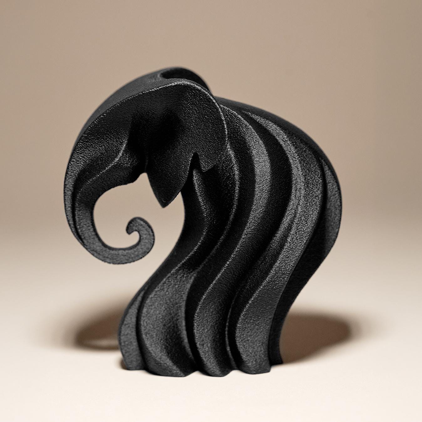 Elephant Statue Abstrakt | Elefant Figur | Moderne Kunst Skulptur | Dark Art Deko