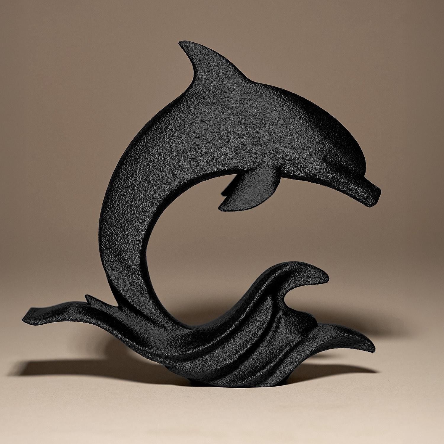 Dolphin Statue | Delfin Figur Skulptur | Moderne Maritime Deko | Dark Art Kollektion