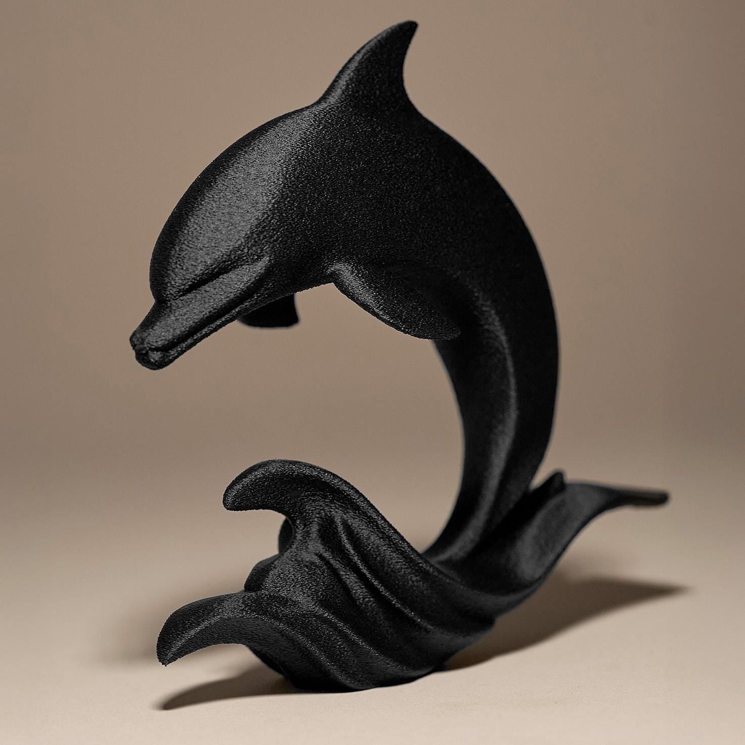 Dolphin Statue | Delfin Figur Skulptur | Moderne Maritime Deko | Dark Art Kollektion