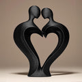 Romantic Couple Statue | Abstraktes Herz Figur | Liebe Skulptur | Dark Art Deko
