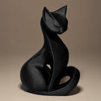 Cat #2 Statue | Schwarze Katze Figur | Elegante Tier Skulptur | Dark Art Deko