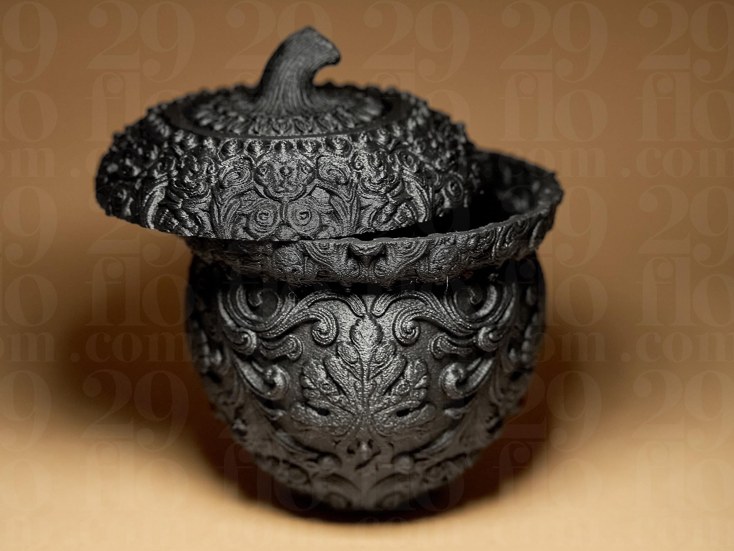 Designers Acorn Shaped Container | Eichel Schmuckdose | Ornamental Gothic Deko Box | Dark Art
