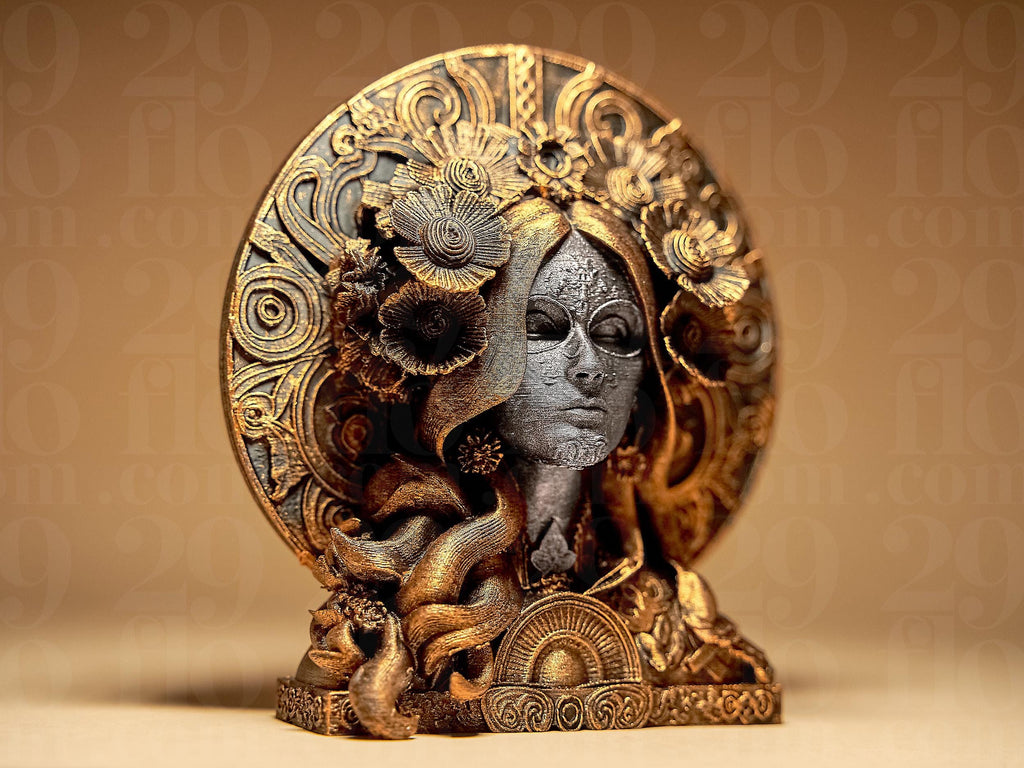 Ornamental Dia Dos Muertos Relief | Santa Muerte Statue | Gothic Dark Art Deko Skulptur