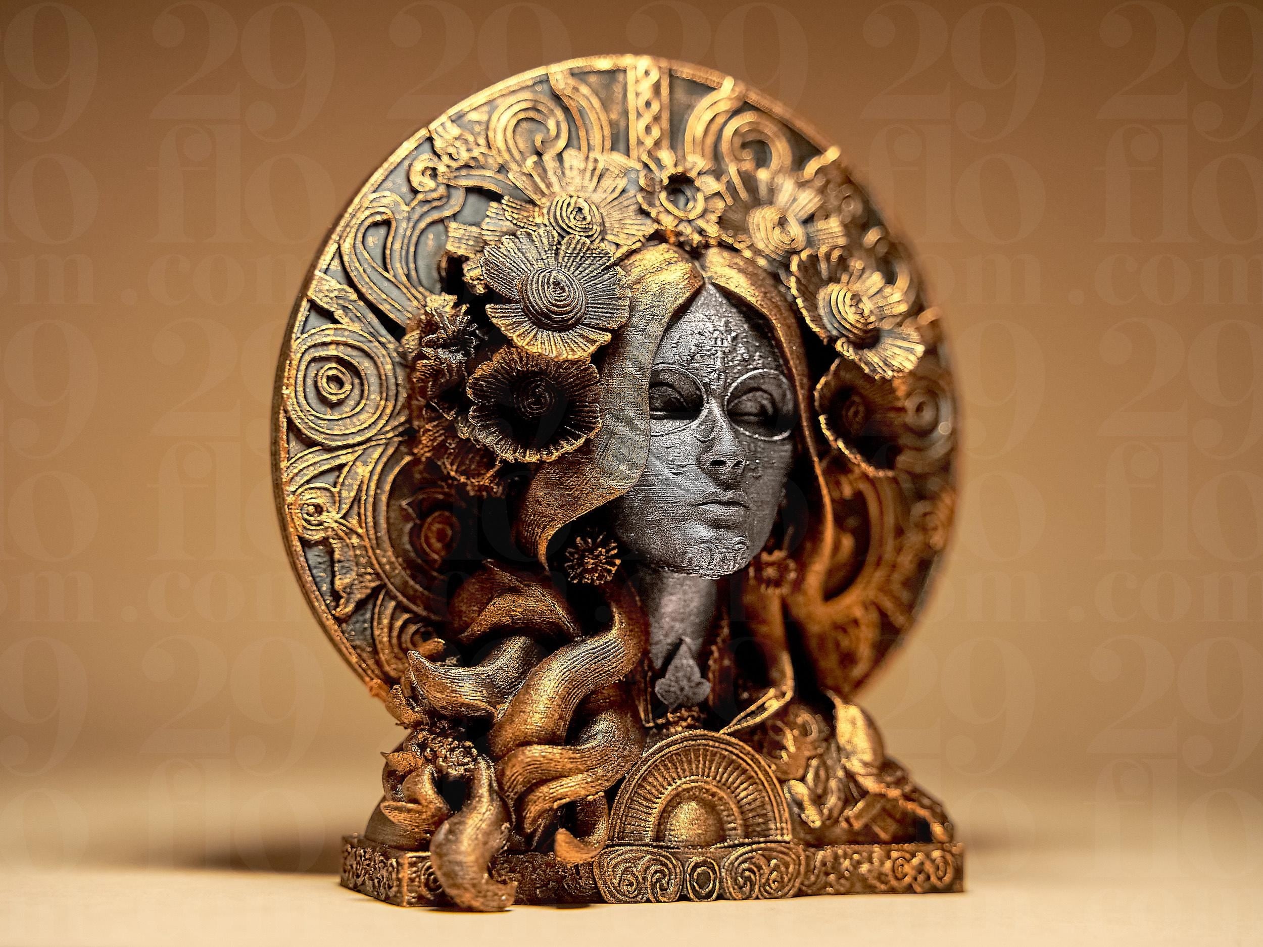 Ornamental Dia Dos Muertos Relief | Santa Muerte Statue | Gothic Dark Art Deko Skulptur