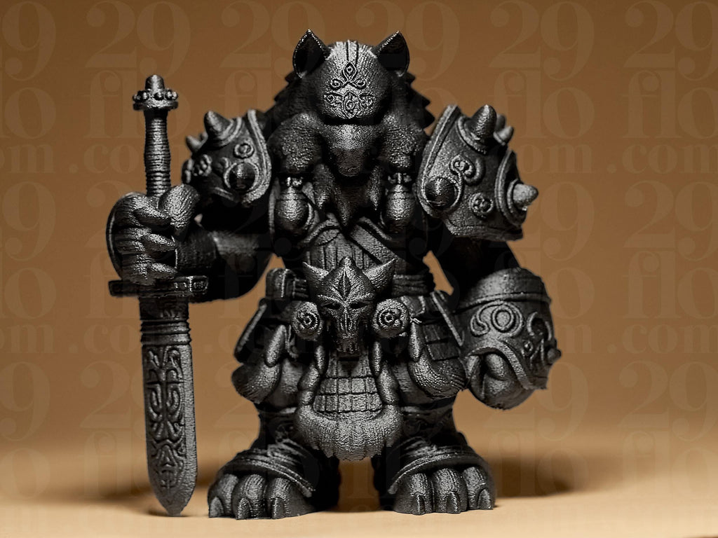 Warrior Wolf Miniature | Fantasy Figur Wolf | Krieger Statue | Dark Art Deko Fehn-factory.de