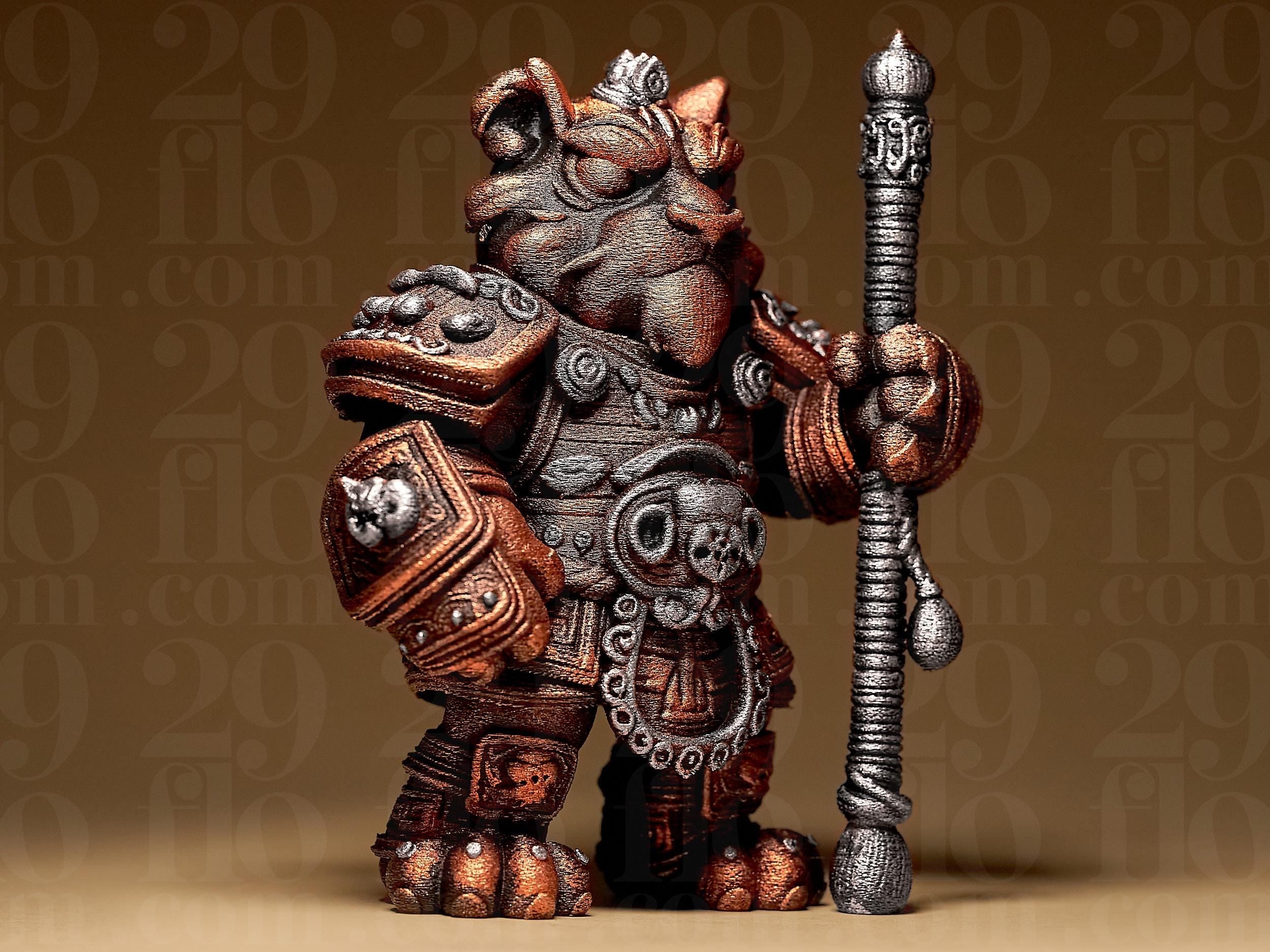 Warrior Tiger Miniature | Fantasy Figur Tiger | Krieger Statue | Dark Art Deko Fehn-factory.de