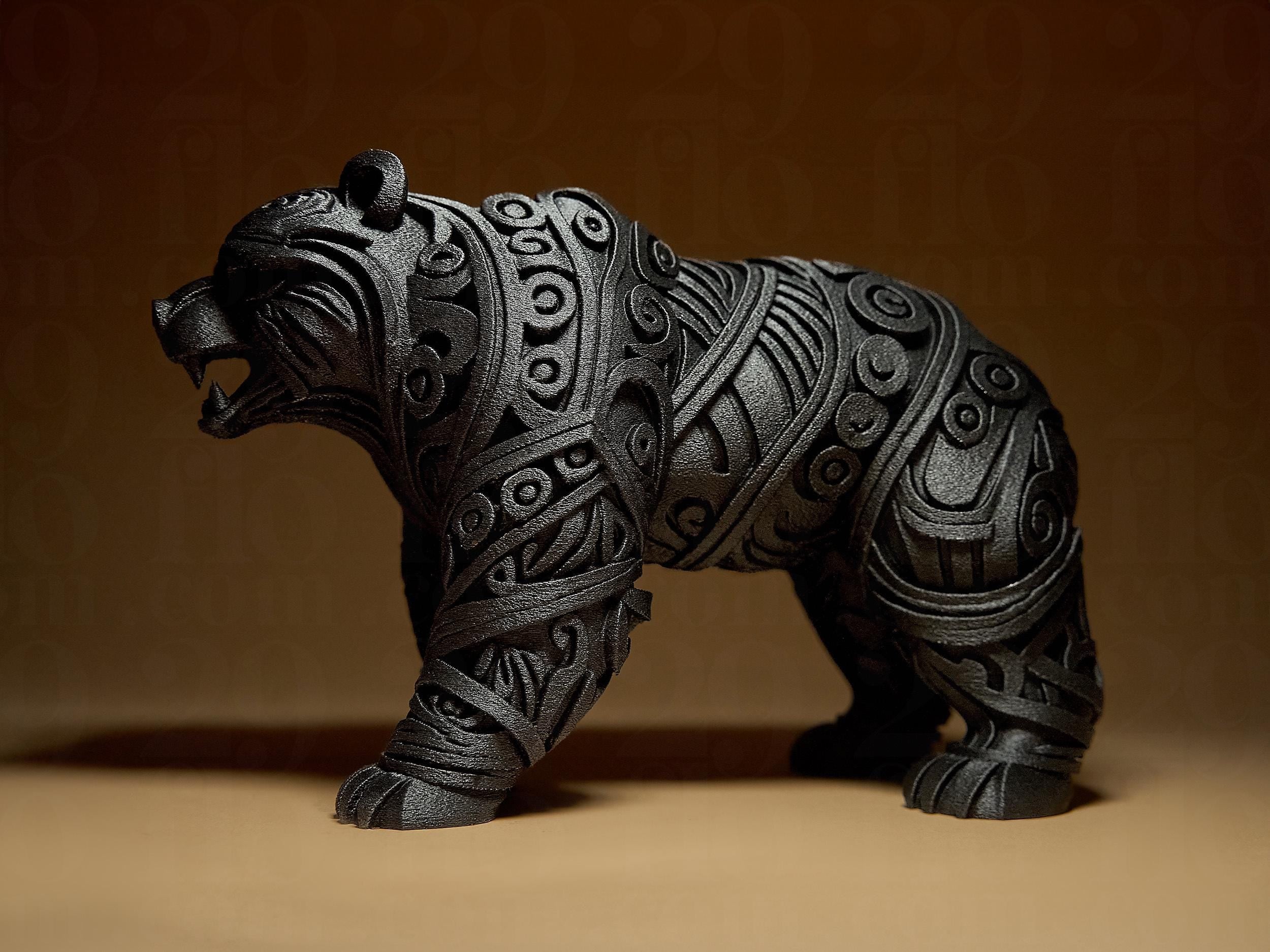 Designer Bear Sculpture | Bär Figur Statue | Ornamental Dark Art | Gothic Deko Skulptur Fehn-factory.de