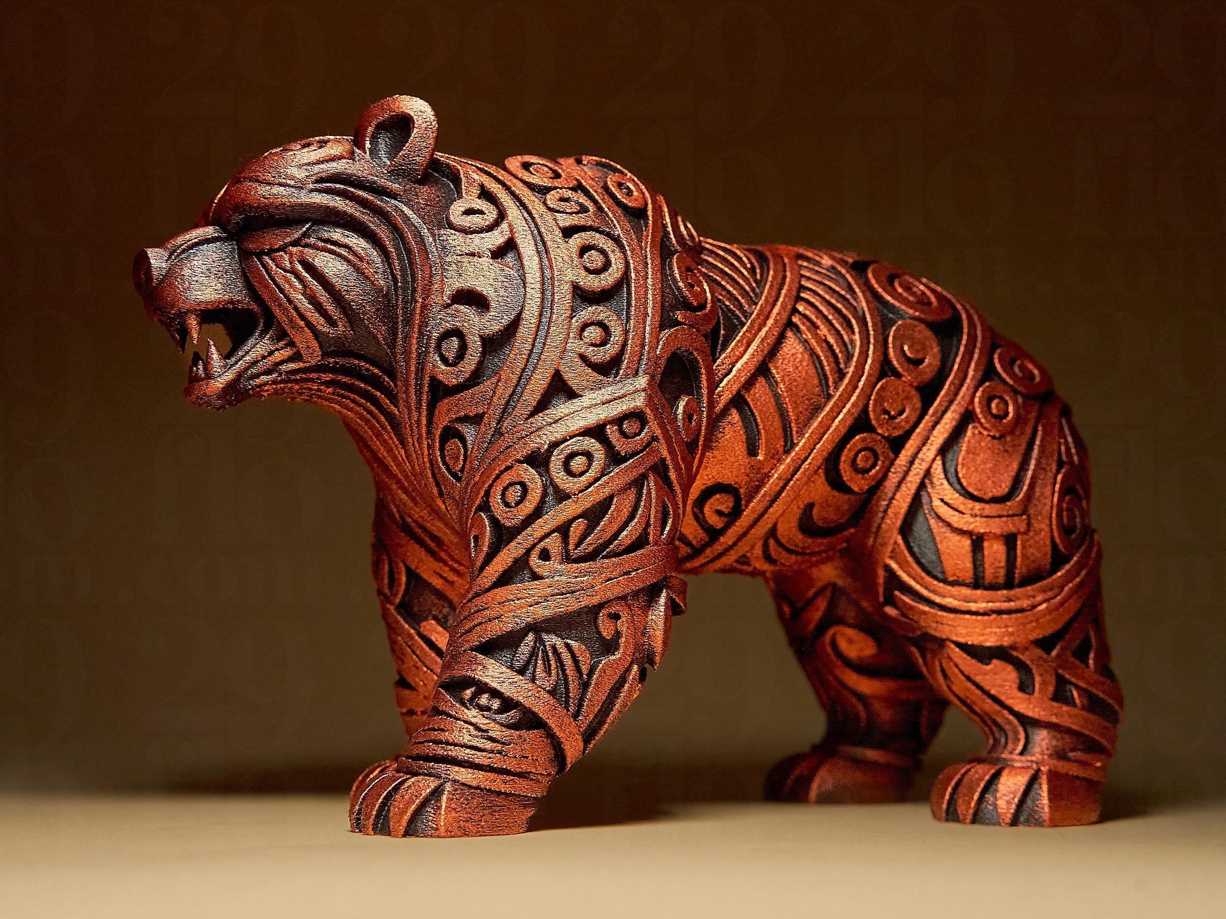 Designer Bear Sculpture | Bär Figur Statue | Ornamental Dark Art | Gothic Deko Skulptur Fehn-factory.de