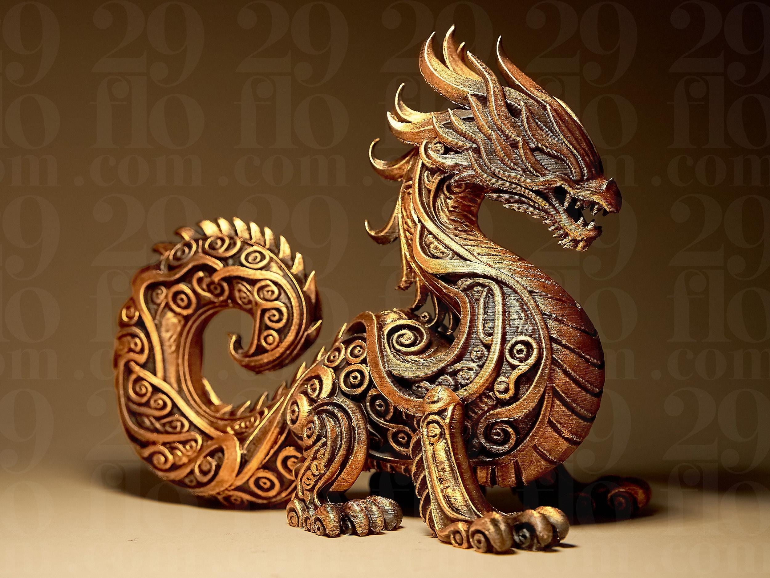 Designers Dragon Sculpture | Ornamental Drache Figur | Fantasy Deko Statue | Dark Art Fehn-factory.de