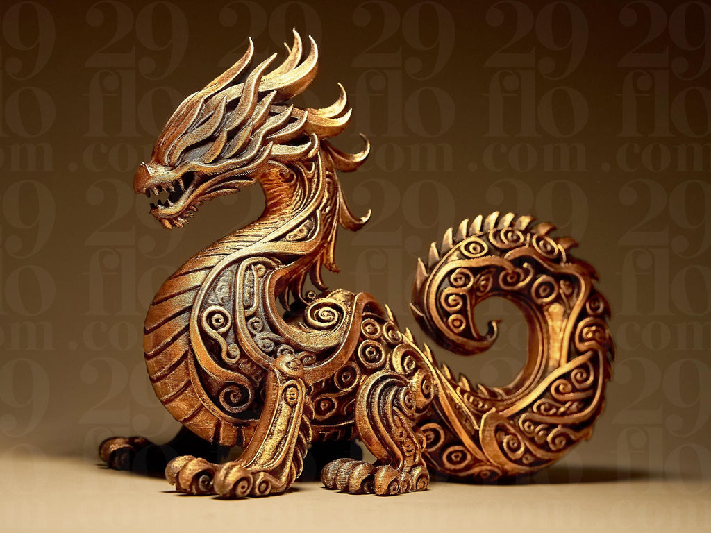 Designers Dragon Sculpture | Ornamental Drache Figur | Fantasy Deko Statue | Dark Art Fehn-factory.de