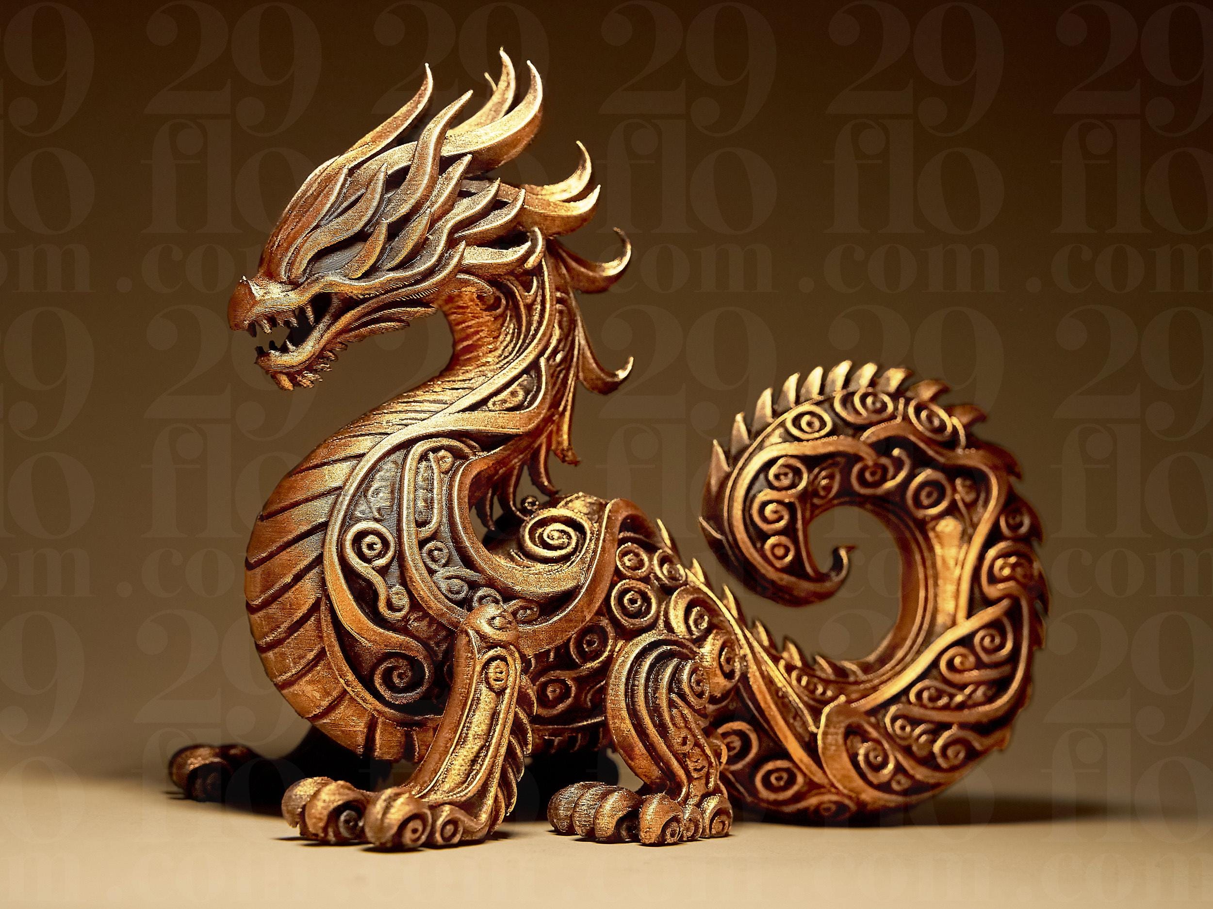 Designers Dragon Sculpture | Ornamental Drache Figur | Fantasy Deko Statue | Dark Art Fehn-factory.de