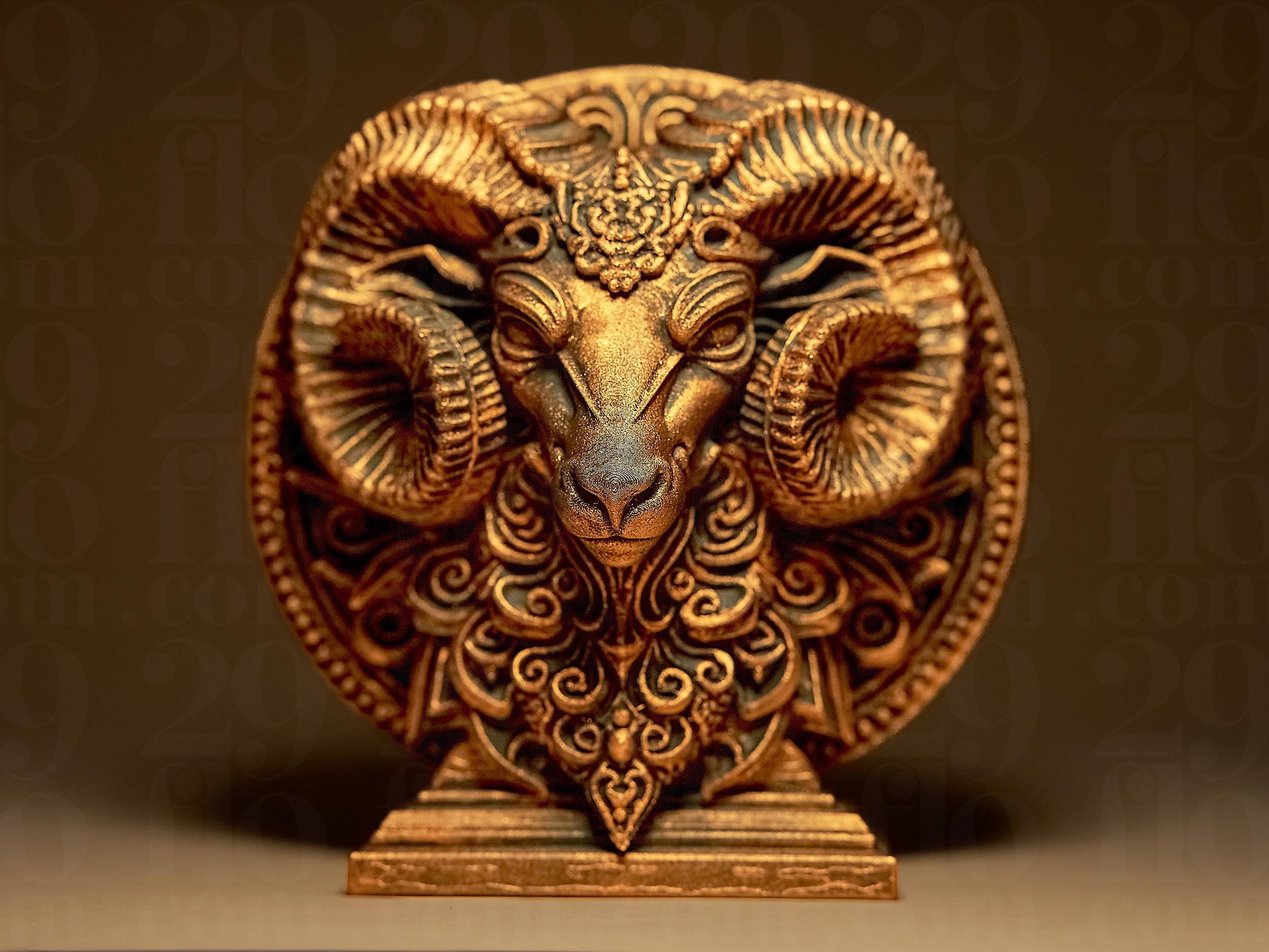 Aries The Ram Zodiac Statue | Widder Figur Skulptur | Ornamental Dark Art | Sternzeichen Fehn-factory.de