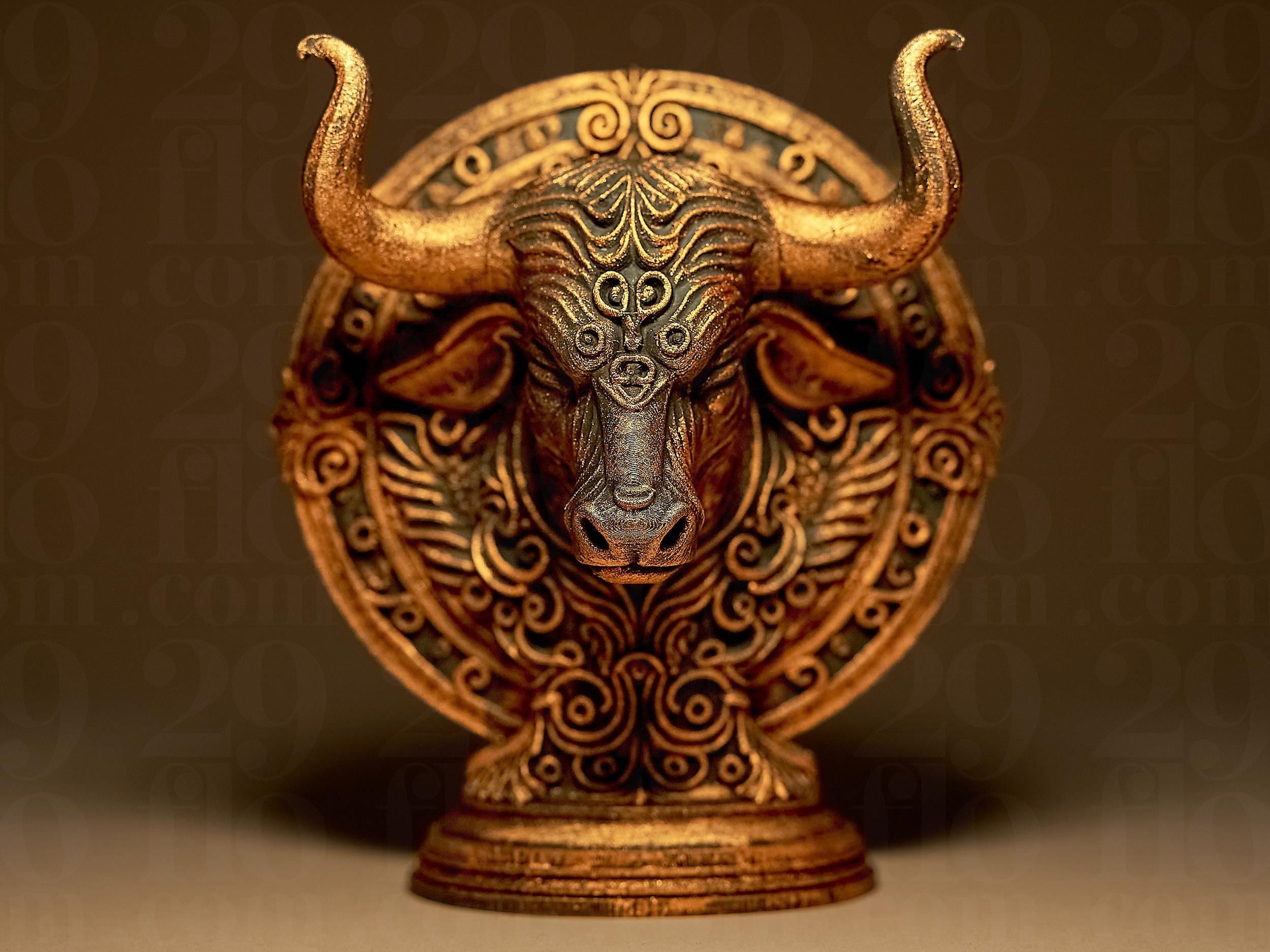 Taurus The Bull Zodiac Statue | Stier Figur Skulptur | Ornamental Dark Art | Sternzeichen Fehn-factory.de