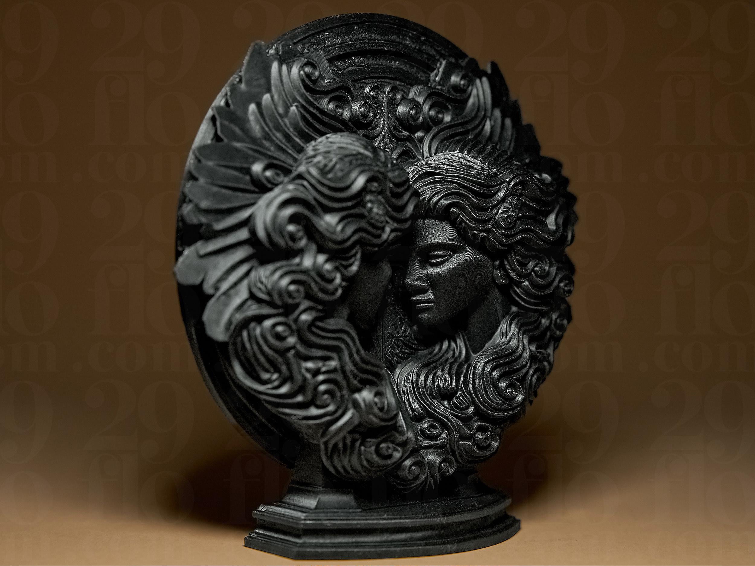 Gemini The Twins Zodiac Statue | Zwillinge Figur Skulptur | Ornamental Dark Art | Sternzeichen Fehn-factory.de