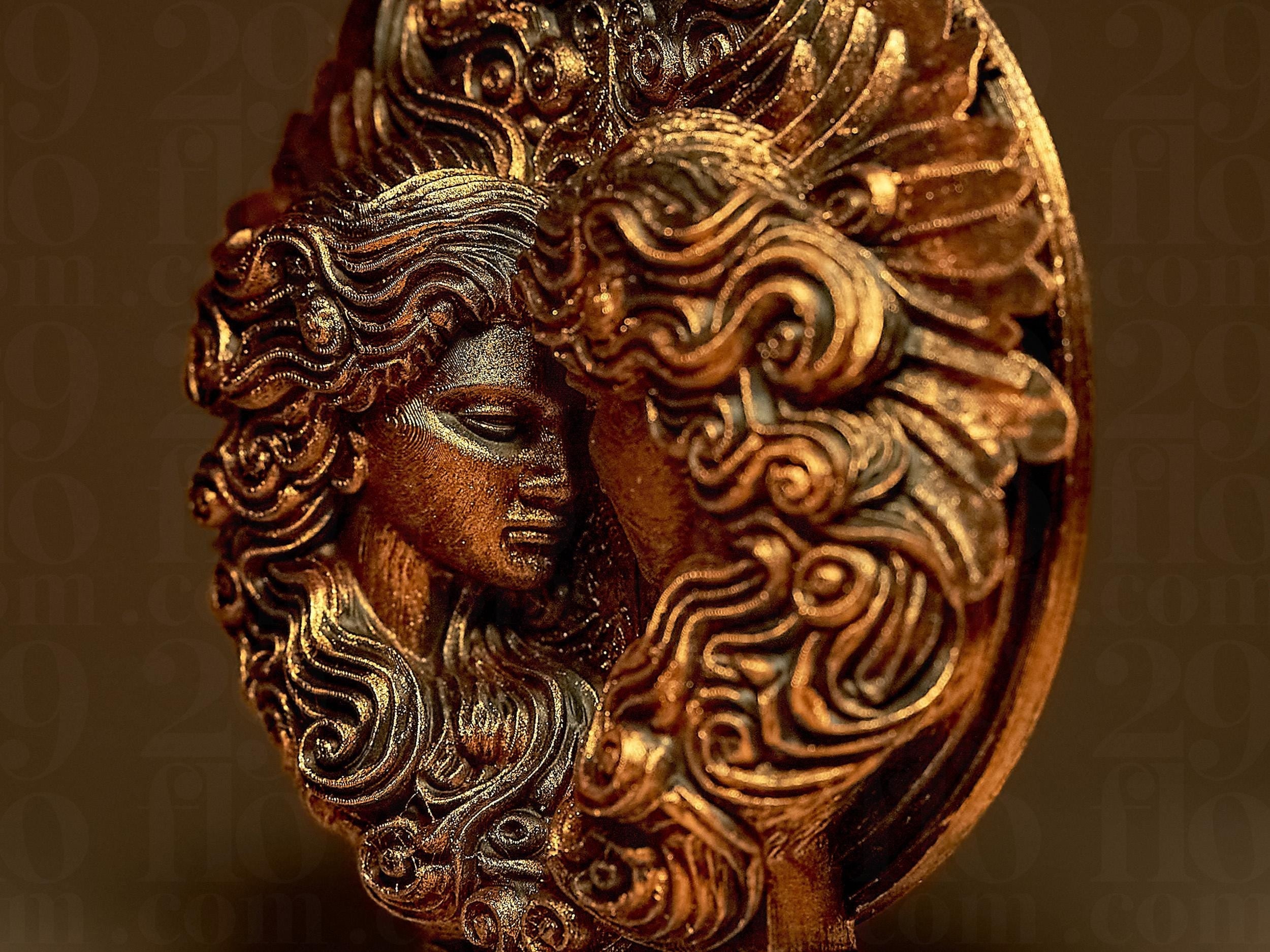 Gemini The Twins Zodiac Statue | Zwillinge Figur Skulptur | Ornamental Dark Art | Sternzeichen Fehn-factory.de