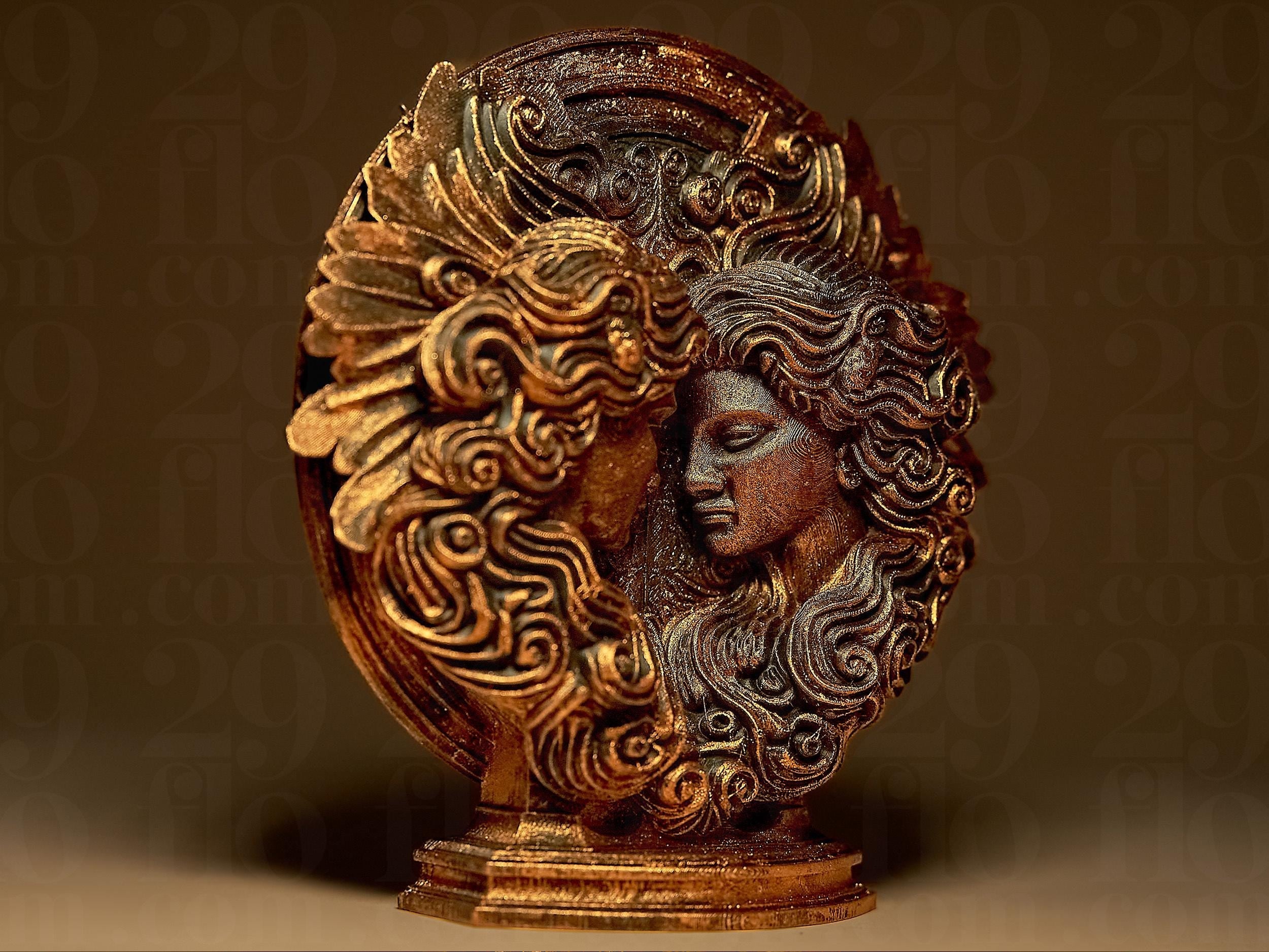 Gemini The Twins Zodiac Statue | Zwillinge Figur Skulptur | Ornamental Dark Art | Sternzeichen Fehn-factory.de
