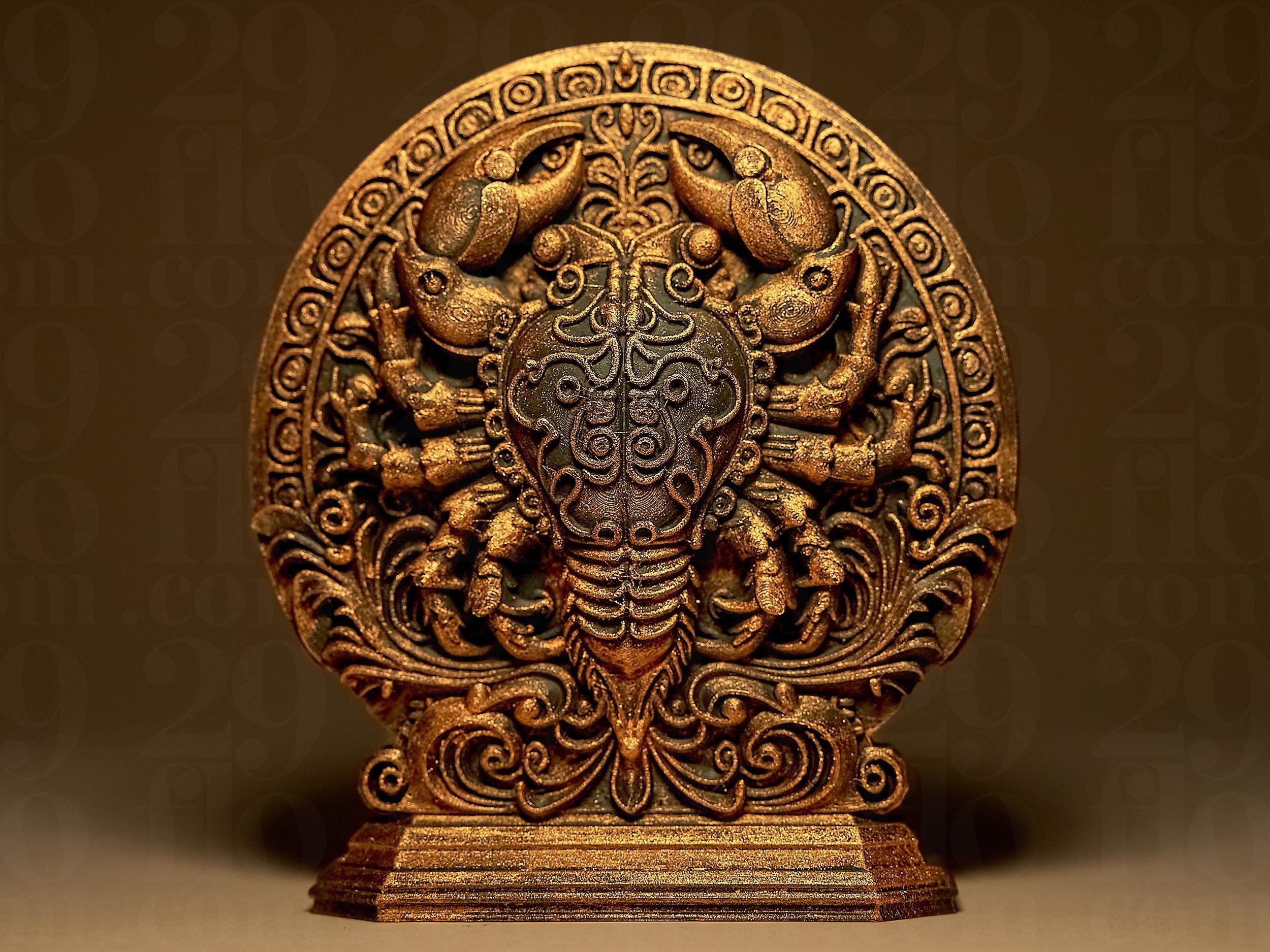 Cancer The Crab Zodiac Statue | Krebs Figur Skulptur | Ornamental Dark Art | Sternzeichen Fehn-factory.de