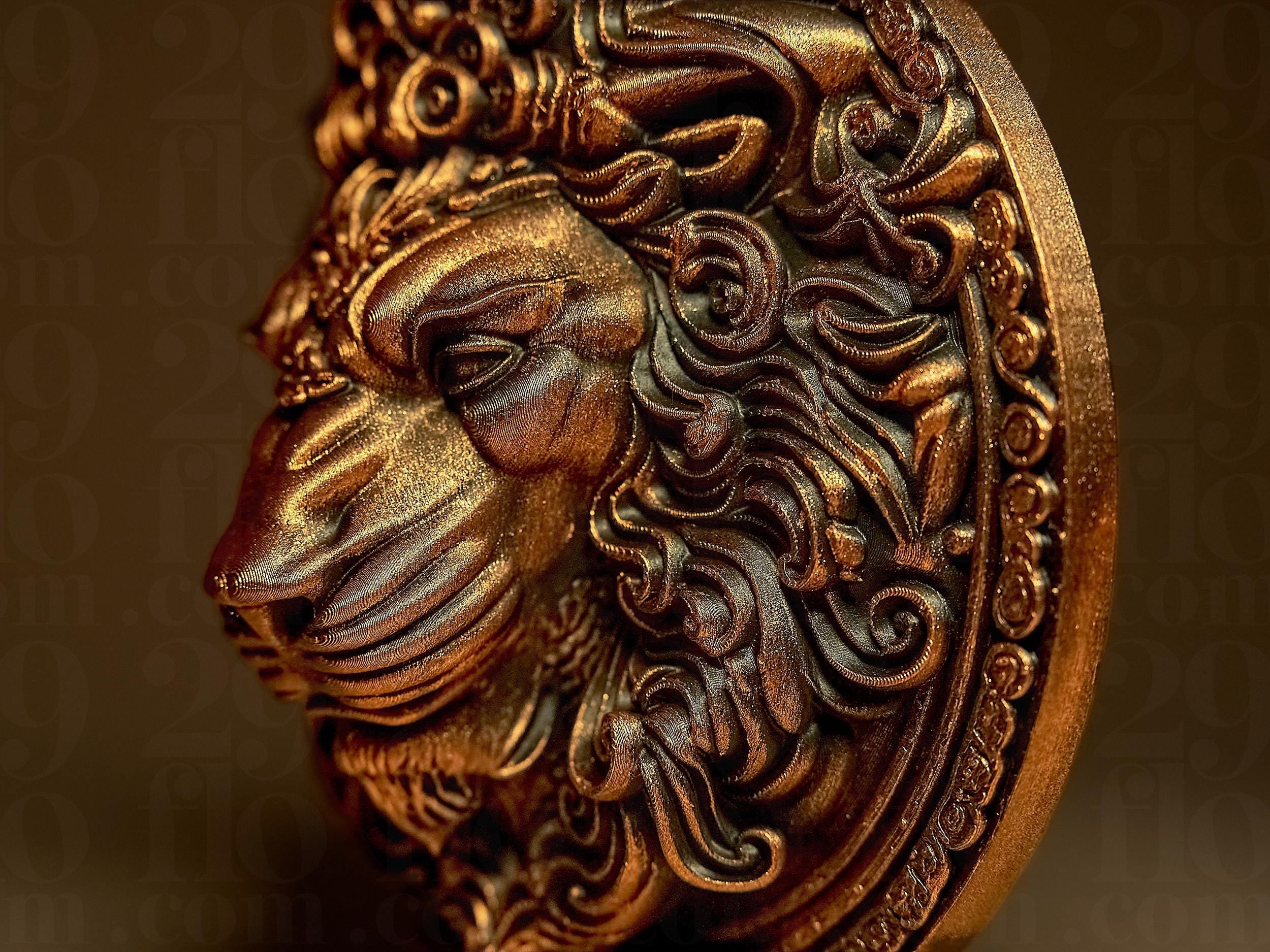 Leo The Lion Zodiac Statue | Löwe Figur Skulptur | Ornamental Dark Art | Sternzeichen Fehn-factory.de