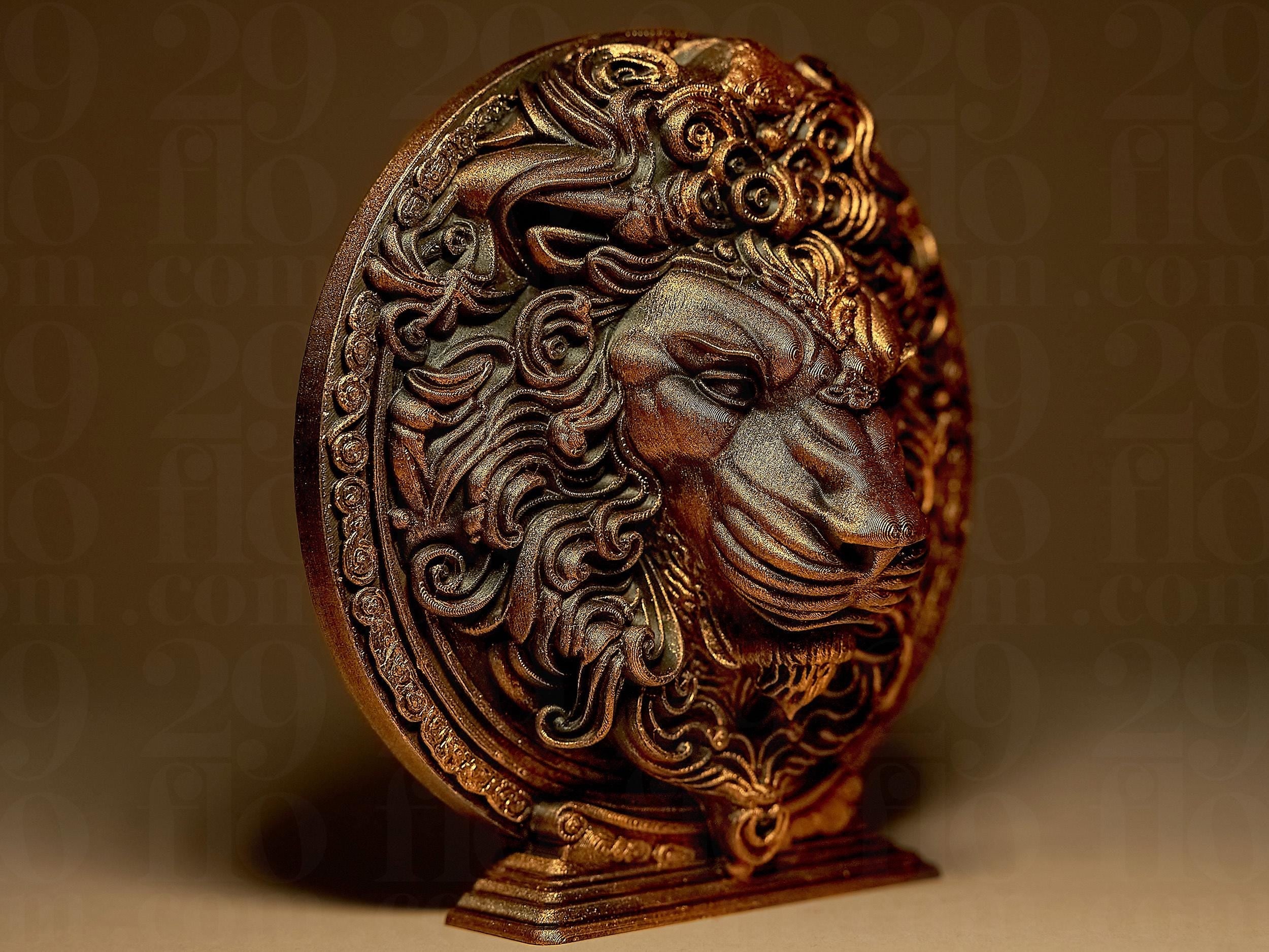 Leo The Lion Zodiac Statue | Löwe Figur Skulptur | Ornamental Dark Art | Sternzeichen Fehn-factory.de