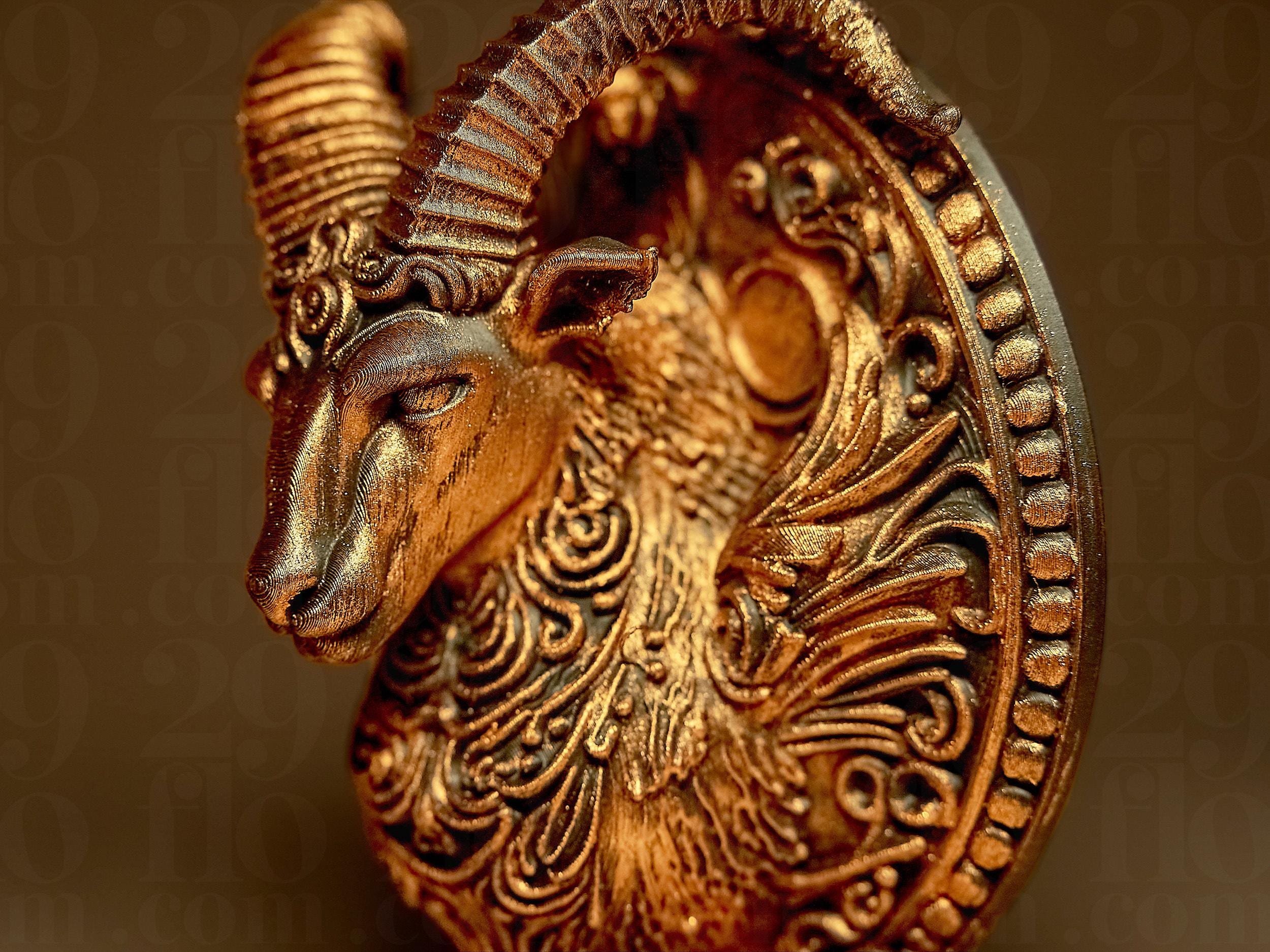 Capricorn The Goat Zodiac Statue | Steinbock Figur Skulptur | Ornamental Dark Art | Sternzeichen Fehn-factory.de