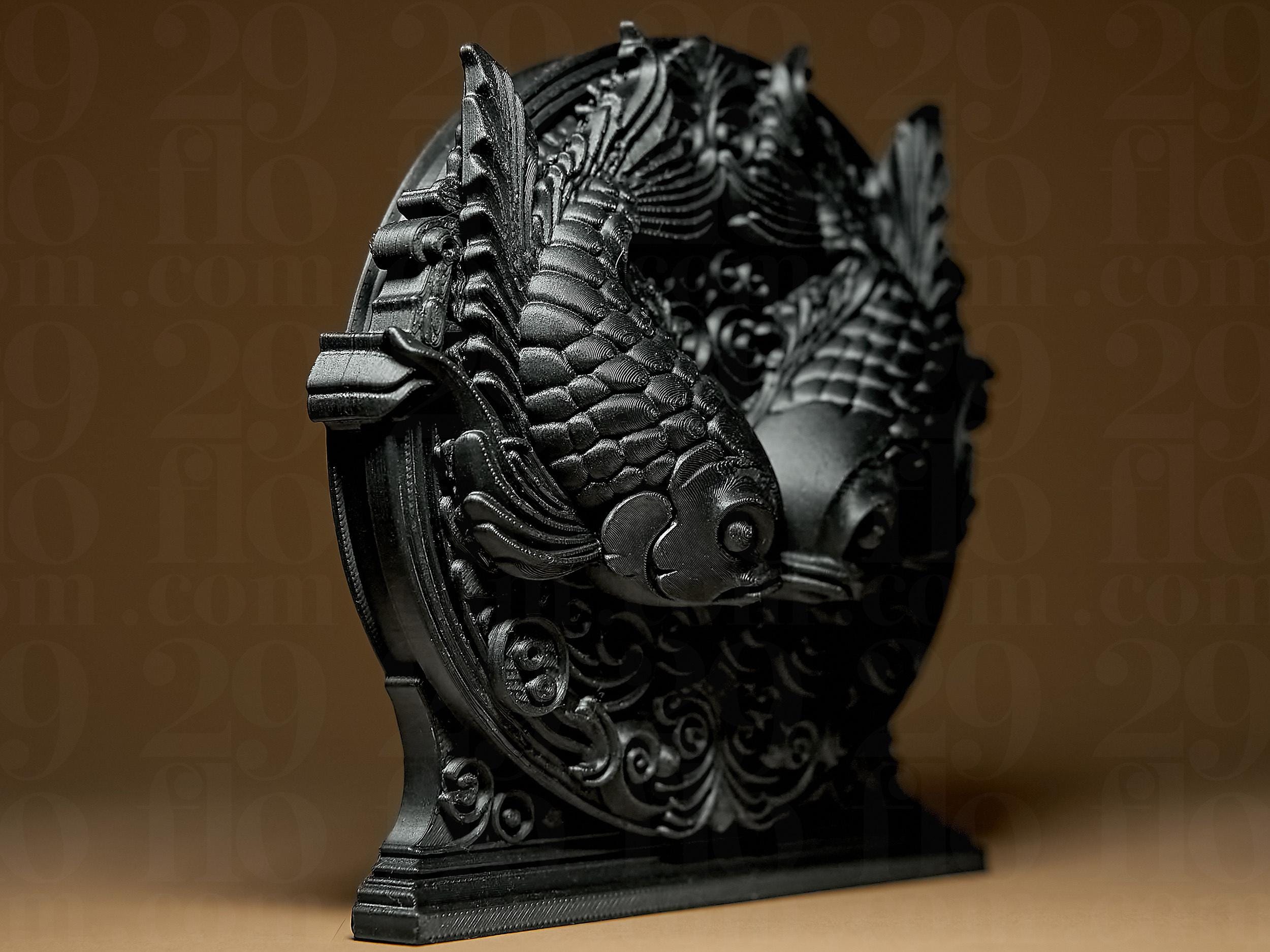 Pisces The Fish Zodiac Statue | Fische Figur Skulptur | Ornamental Dark Art | Sternzeichen Fehn-factory.de
