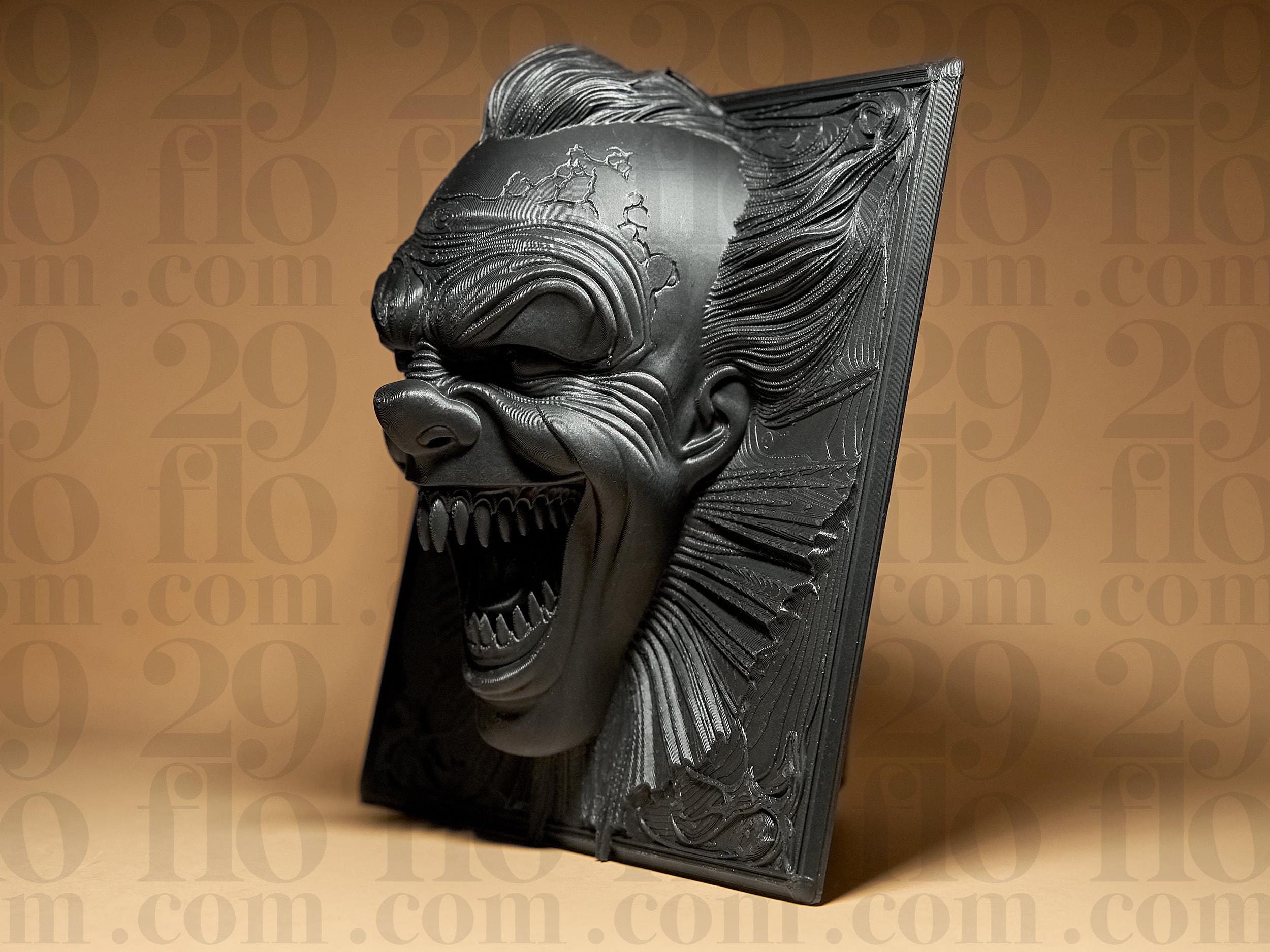 Evil Clown Relief | Horror Clown Statue | Wand Deko Skulptur | Gothic Dark Art Fehn-factory.de