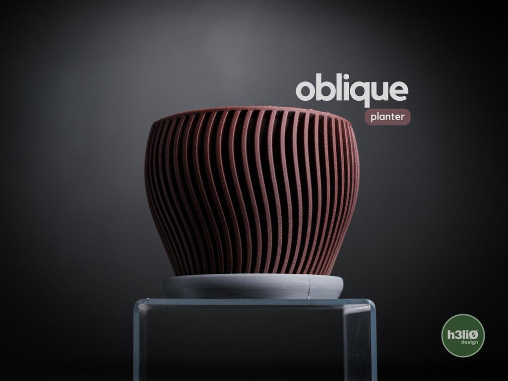 oblique planter | Moderner 3D Druck Blumentopf | Eleganter Übertopf | Design Deko Topf