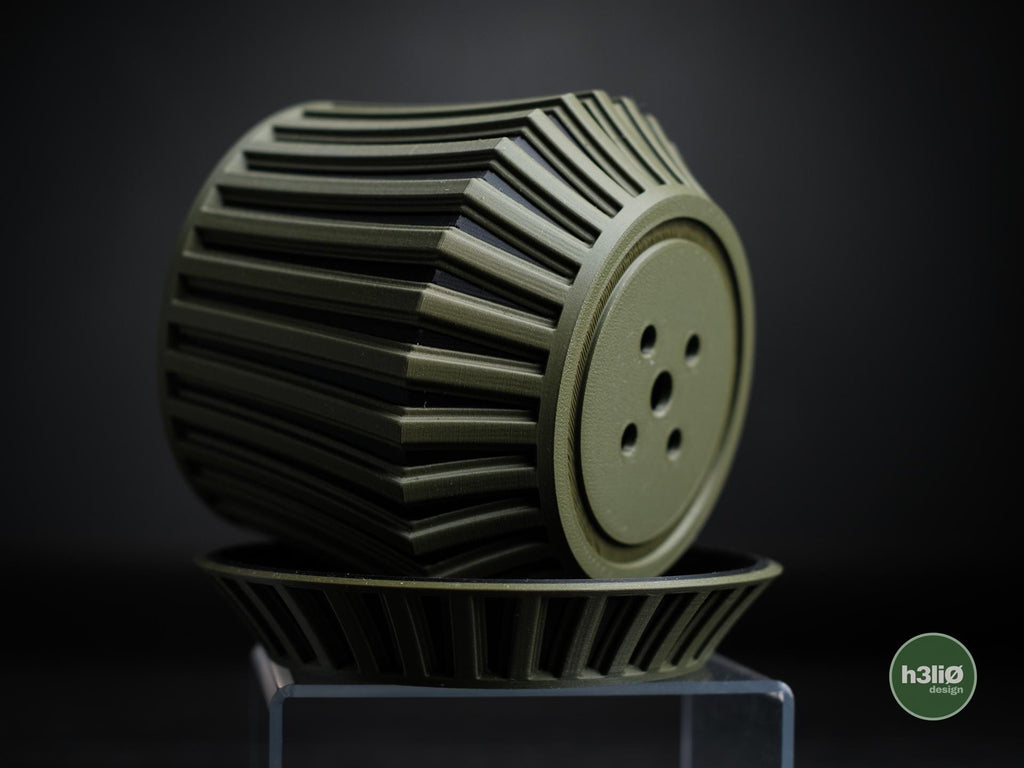 echoic planter | Moderner 3D Druck Blumentopf | Gerillter Übertopf | Design Deko Topf