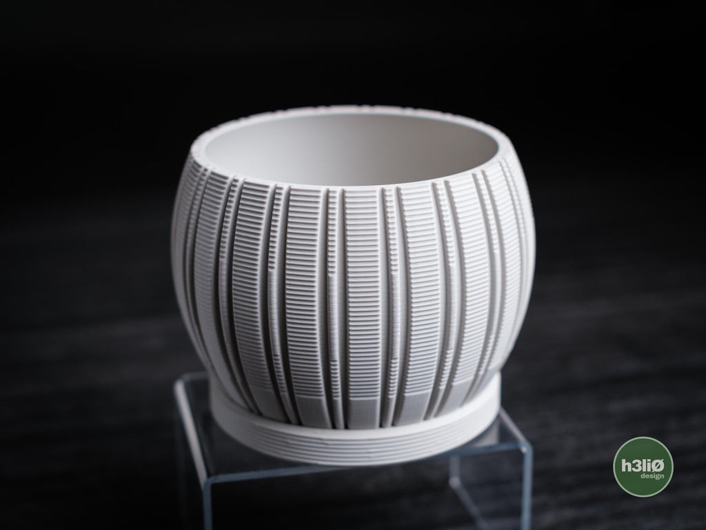 Layered Planter | Moderner 3D Druck Blumentopf | Gerillter Übertopf | Design Deko Topf