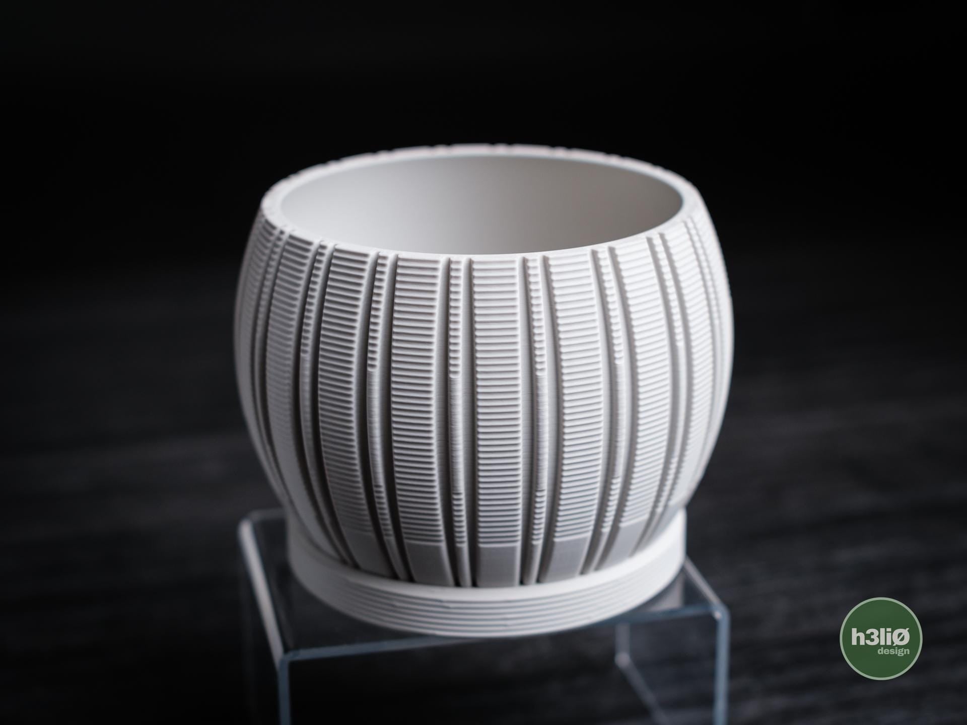 Layered Planter | Moderner 3D Druck Blumentopf | Gerillter Übertopf | Design Deko Topf